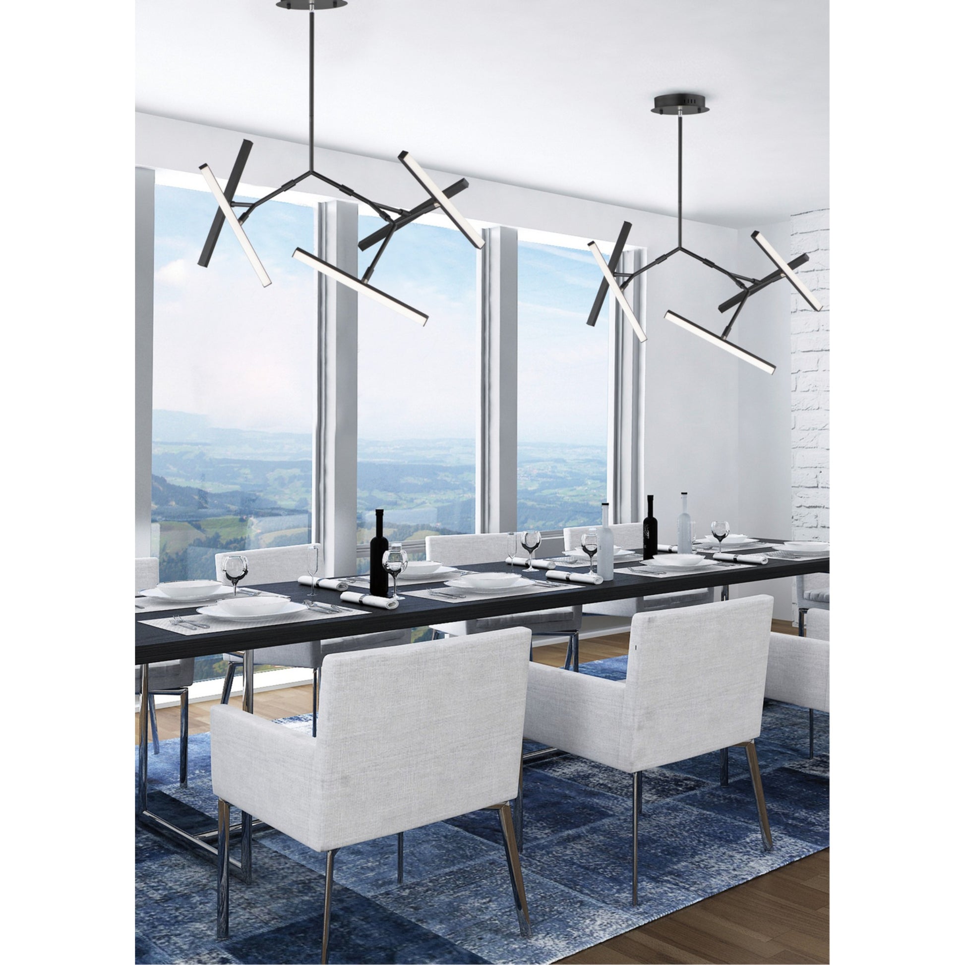 Robotica 37" 5-Light LED Pendant, Black Finish - Bees Lighting