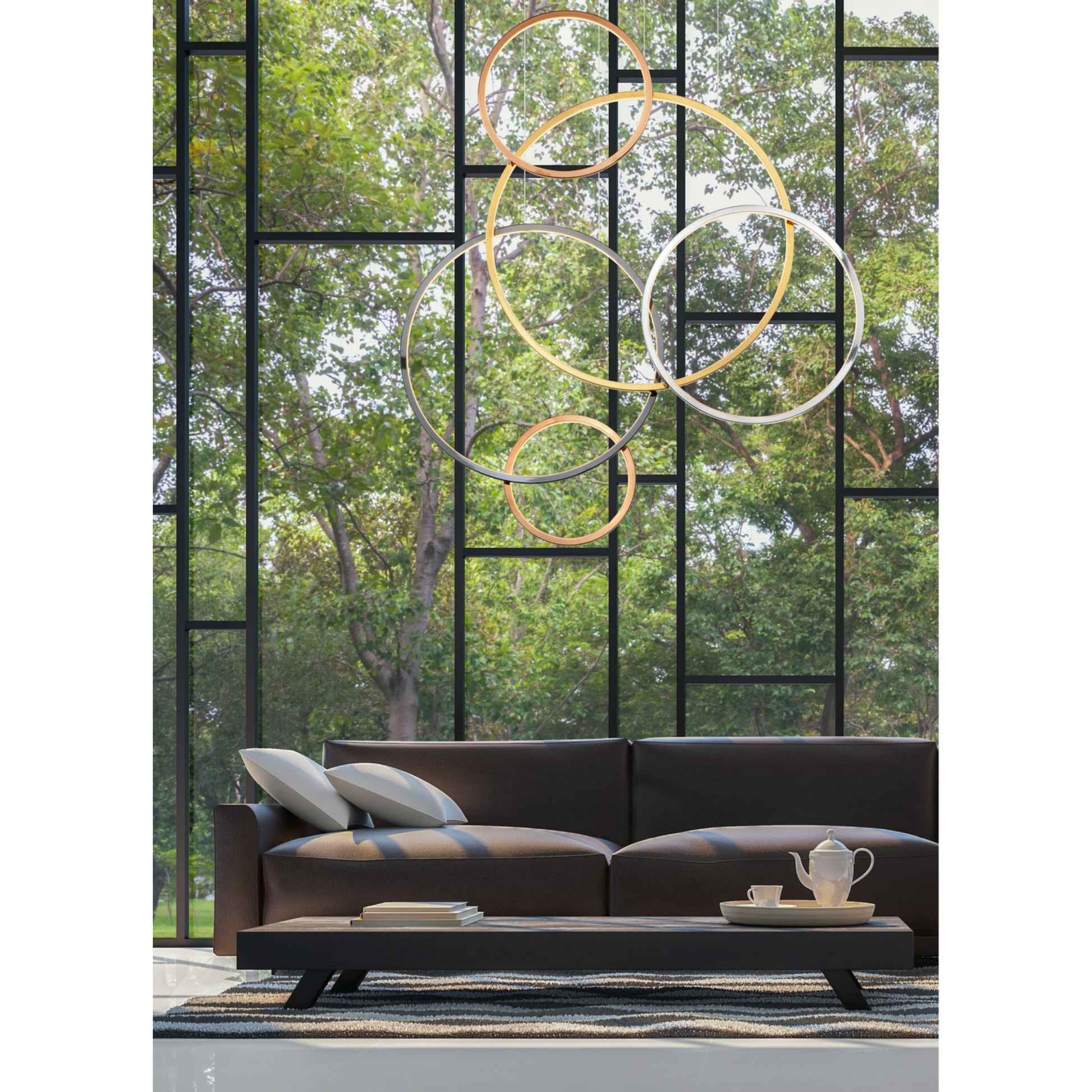 Union 47" 5-Light LED Pendant, Multi-Plated Finish - Bees Lighting