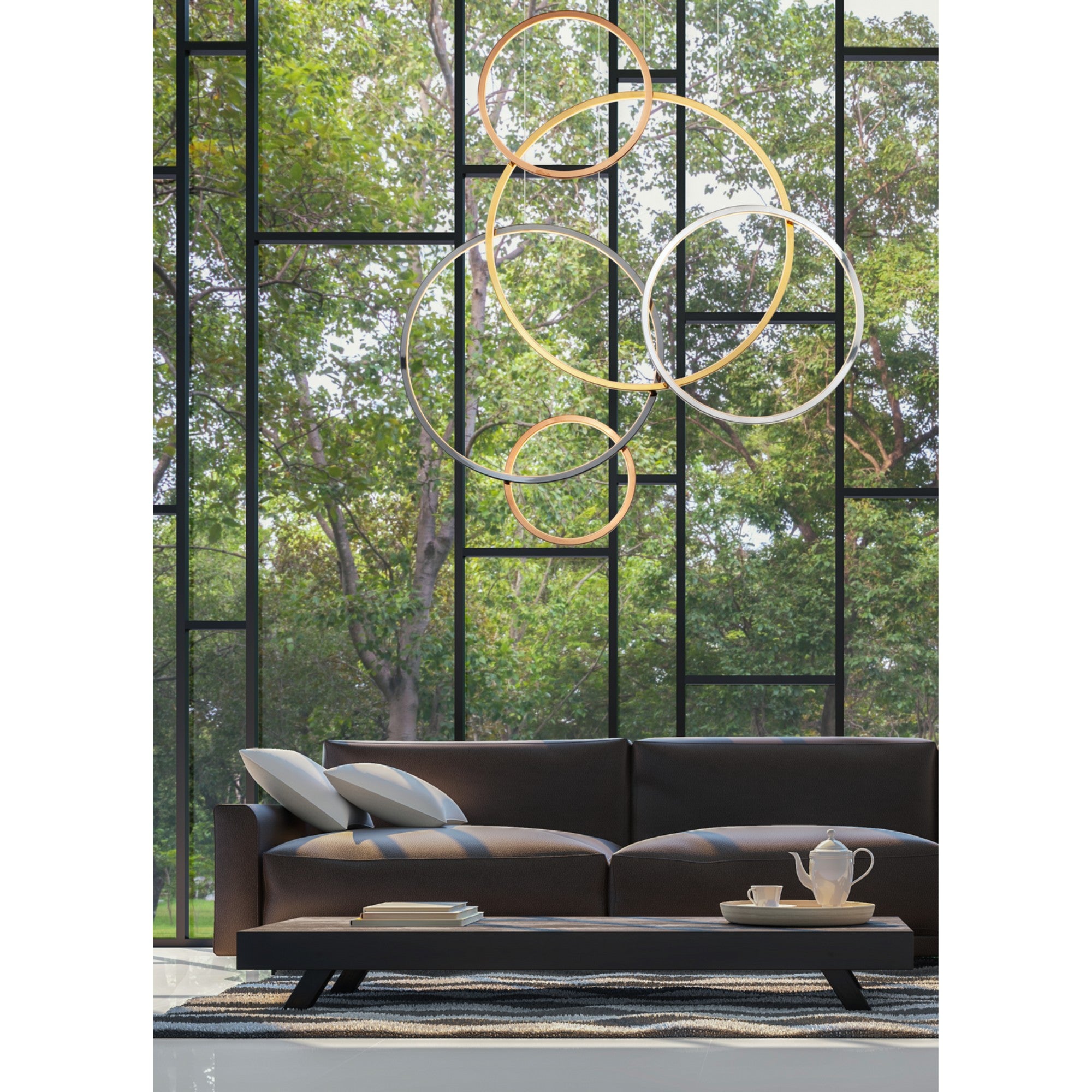 Union 47" 5-Light LED Pendant, Multi-Plated Finish - Bees Lighting