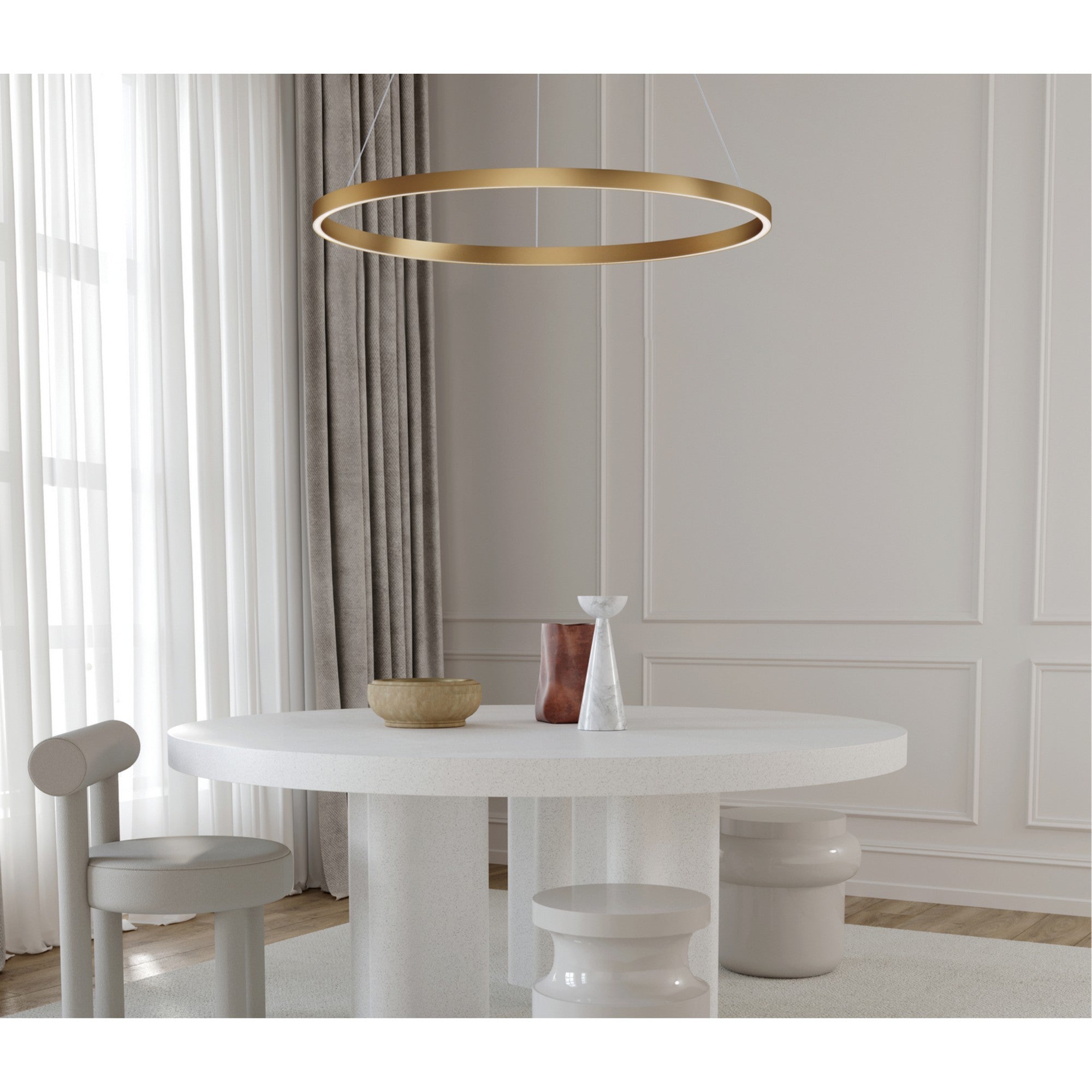 Groove WiZ 32" LED Pendant, Gold Finish - Bees Lighting