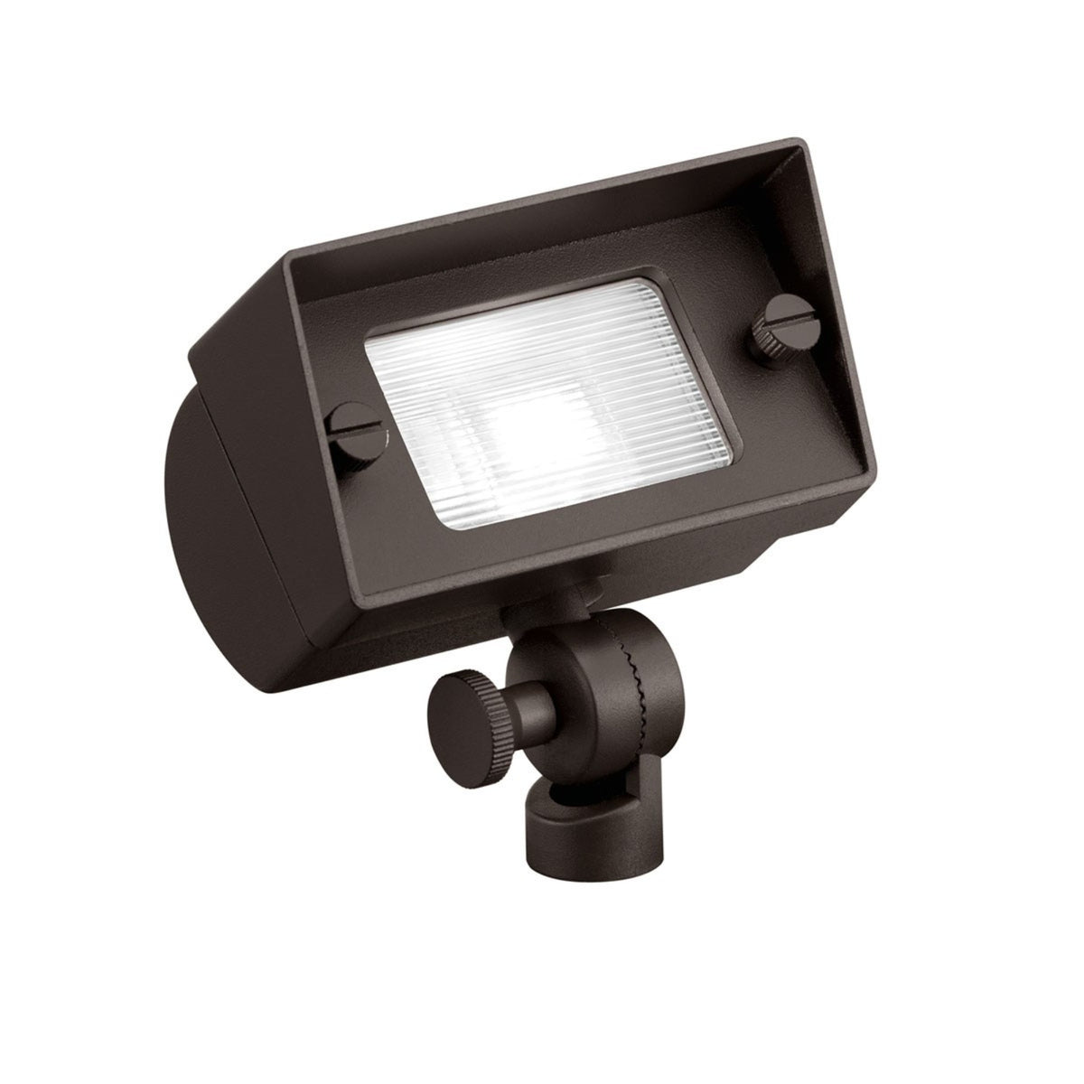 Textured bronze wall wash light fixture with rectangular frosted lens and adjustable bracket