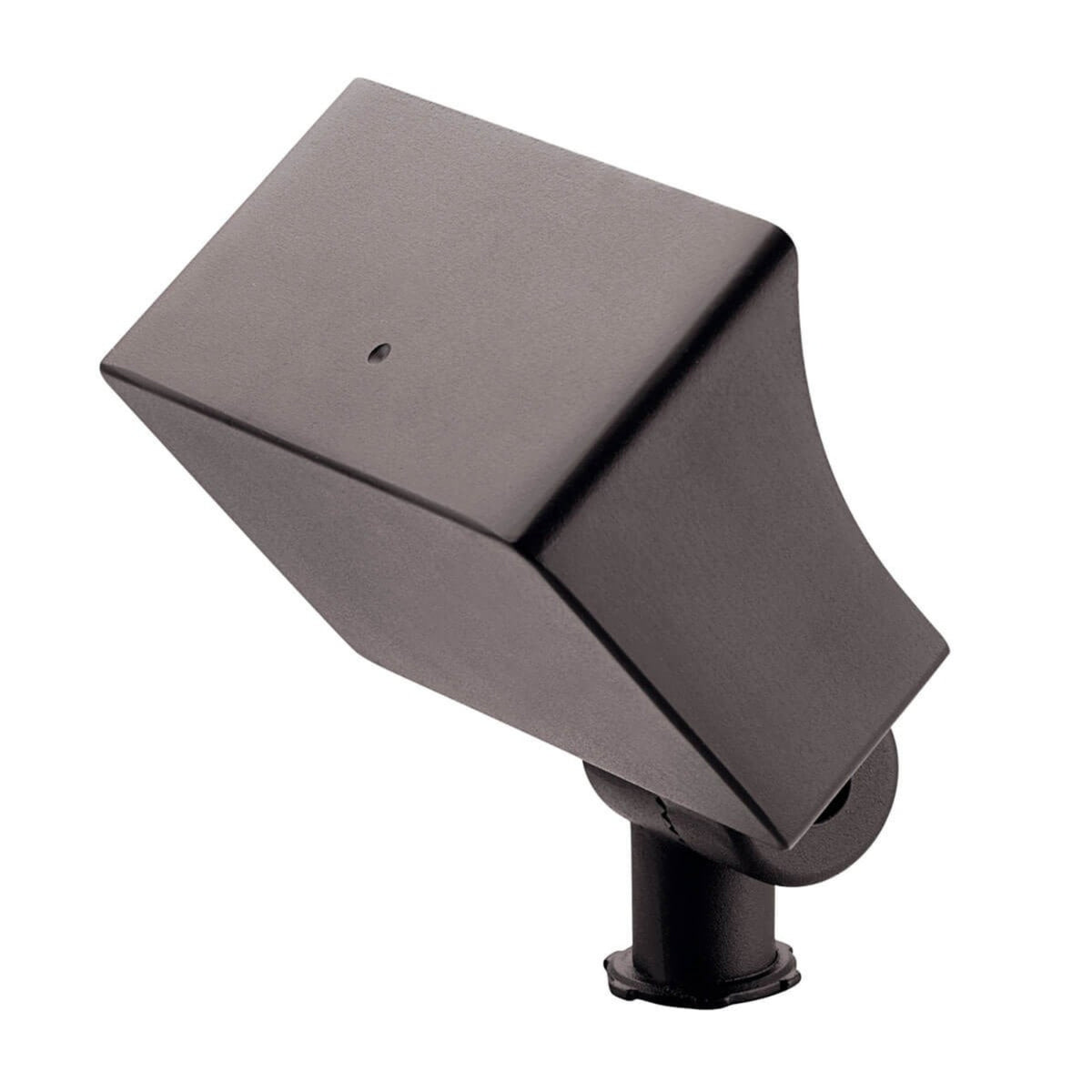 Textured bronze LED accent wash light with angled rectangular cover and mounting base