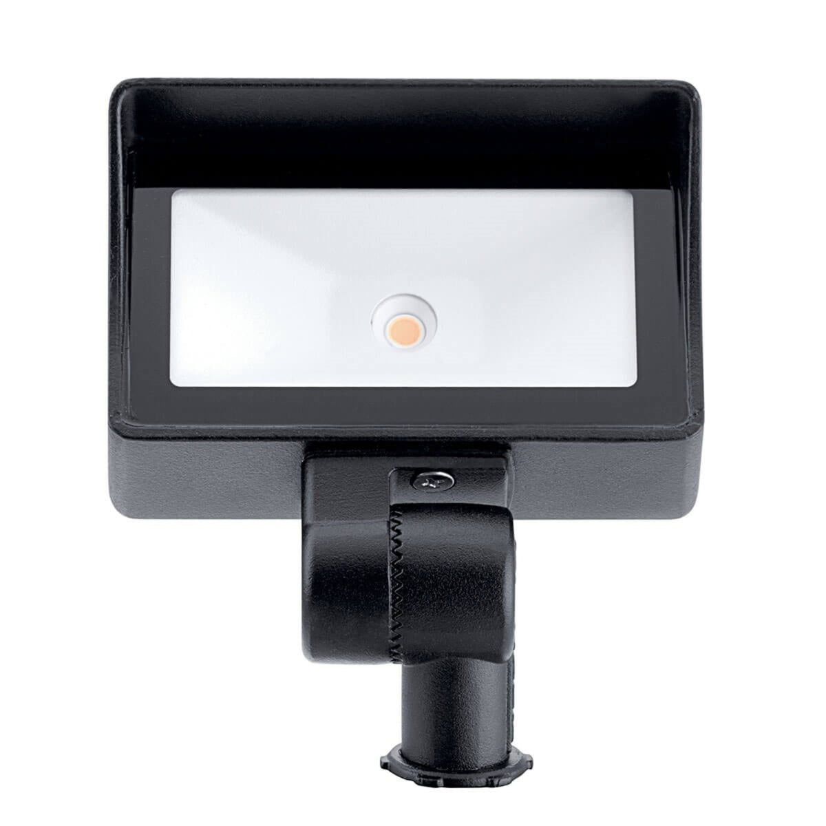 Black LED wall wash light with frosted lens insert and adjustable wall mount