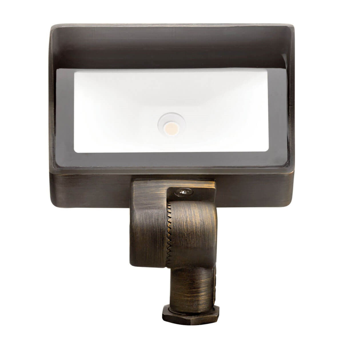 Centennial brass LED wall-wash accent light, rectangular tempered-glass lens