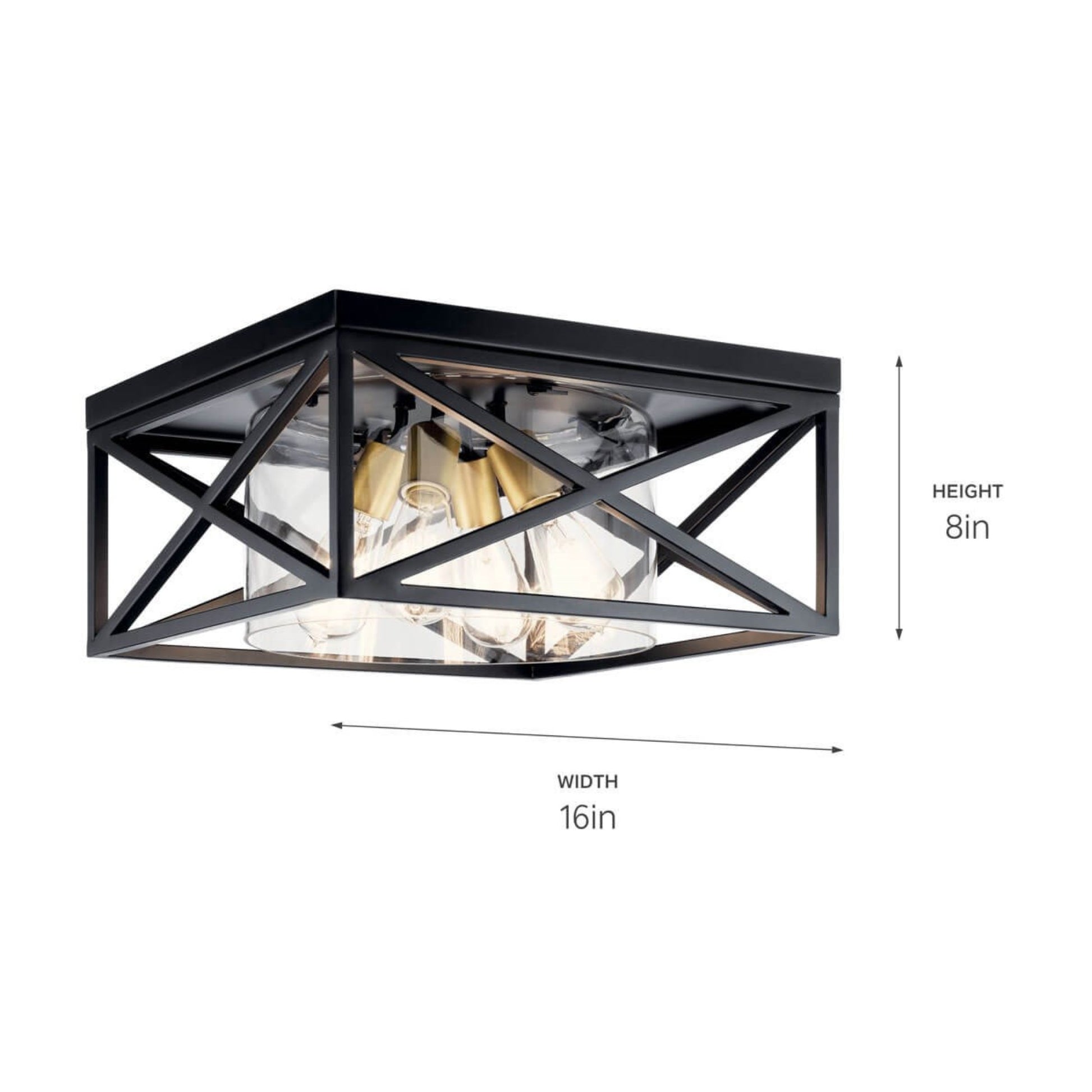 Moorgate 16" 4-Light Flush Mount, Black Finish - Bees Lighting