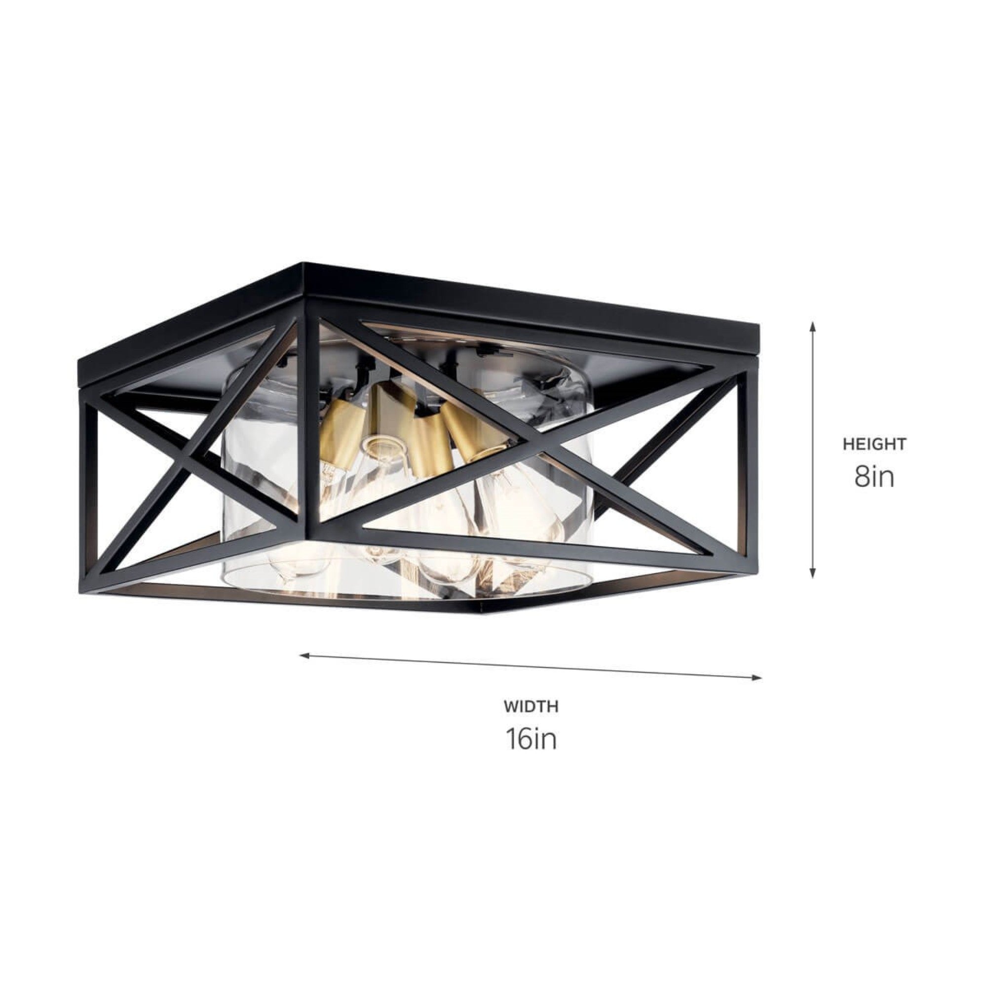 Moorgate 16" 4-Light Flush Mount, Black Finish - Bees Lighting