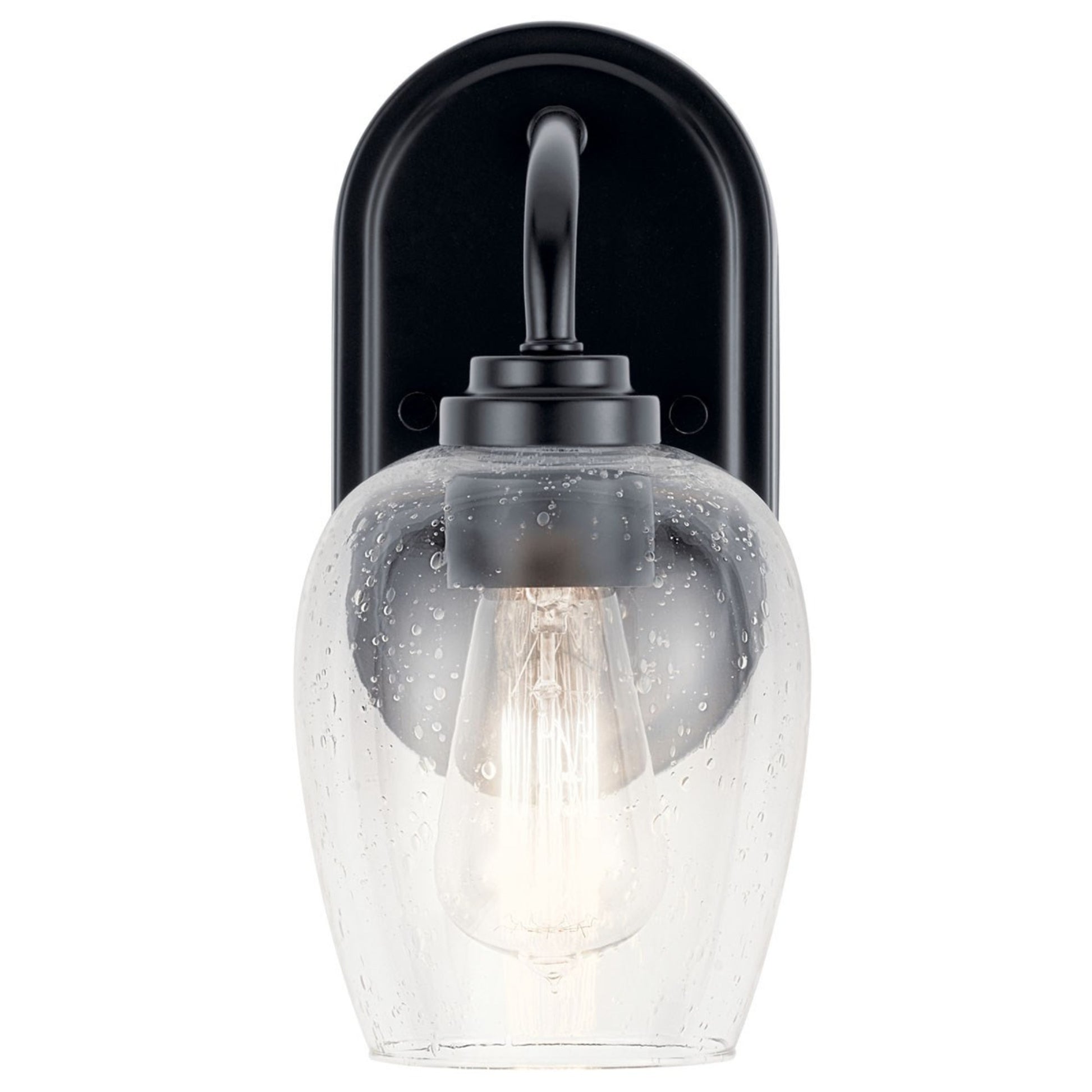 Valserrano 5" Wall Sconce, Black Finish, Clear Seeded Glass - Bees Lighting
