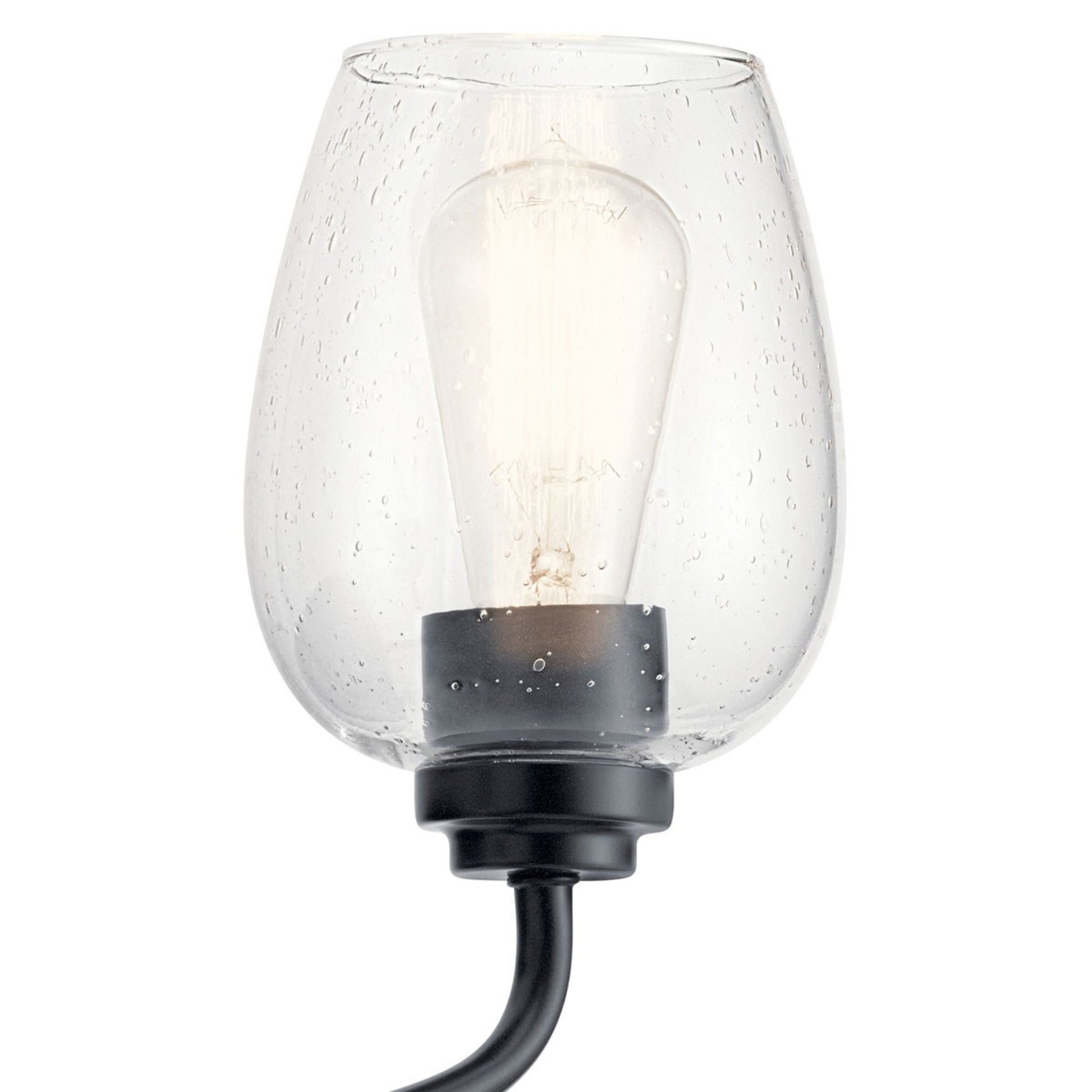Valserrano 5" Wall Sconce, Black Finish, Clear Seeded Glass - Bees Lighting