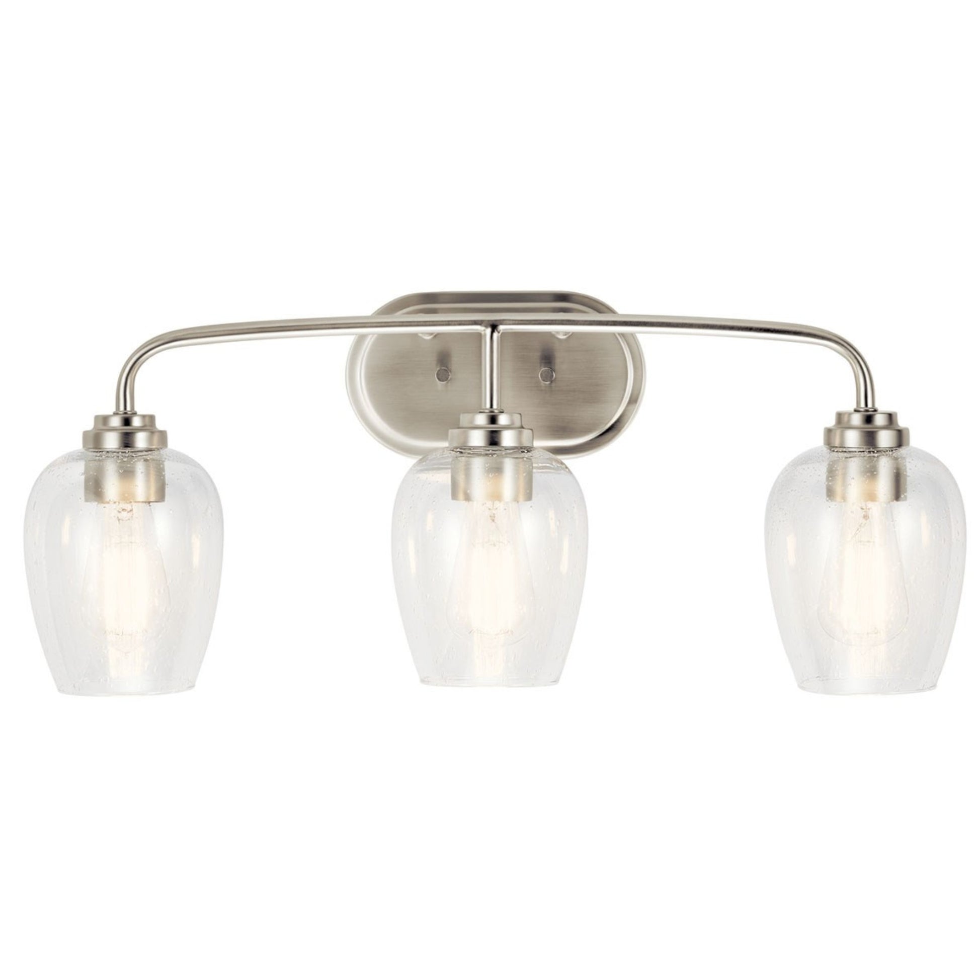 Valserrano 24" 3-Light Bath Vanity Light, Brushed Nickel Finish, Clear Seeded Glass - Bees Lighting