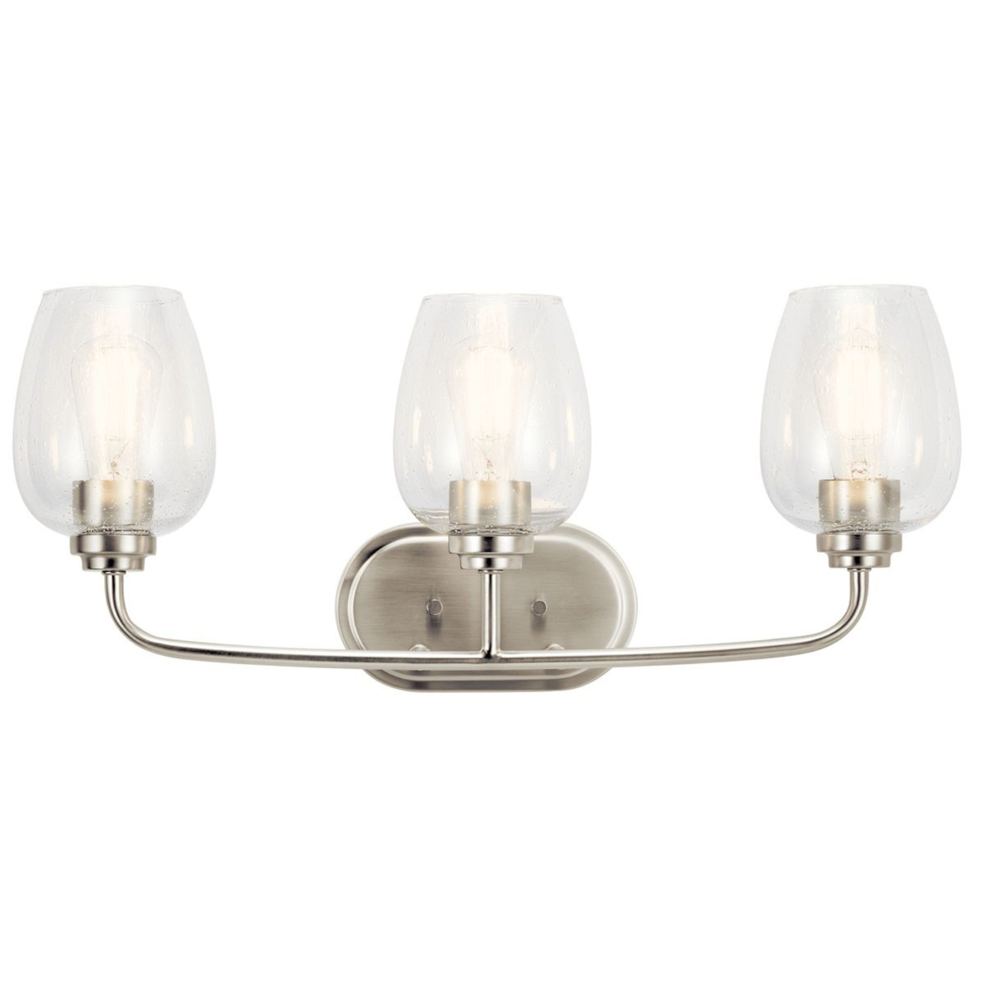 Valserrano 24" 3-Light Bath Vanity Light, Brushed Nickel Finish, Clear Seeded Glass - Bees Lighting