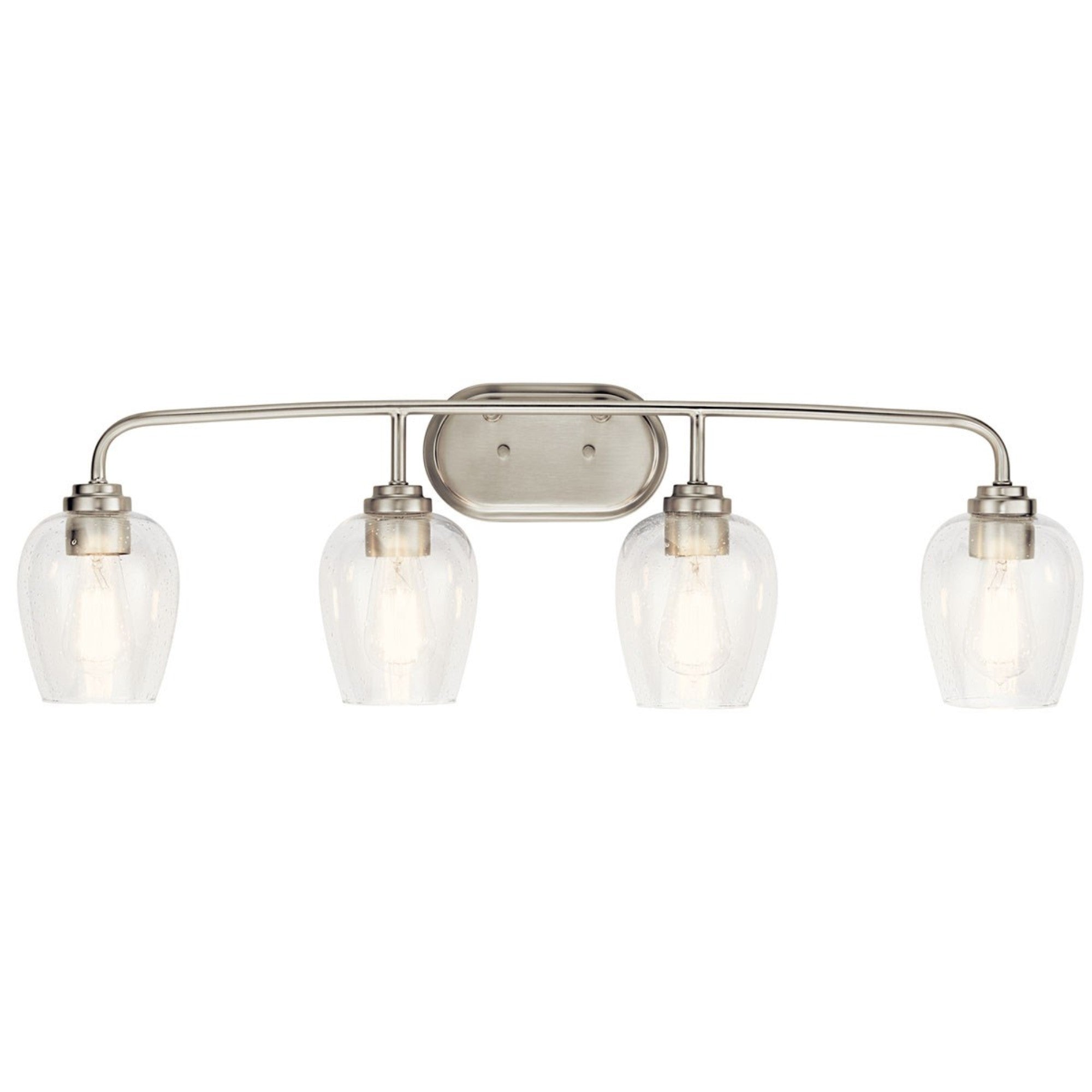 Valserrano 34" 4-Light Bath Vanity Light, Brushed Nickel Finish, Clear Seeded Glass - Bees Lighting