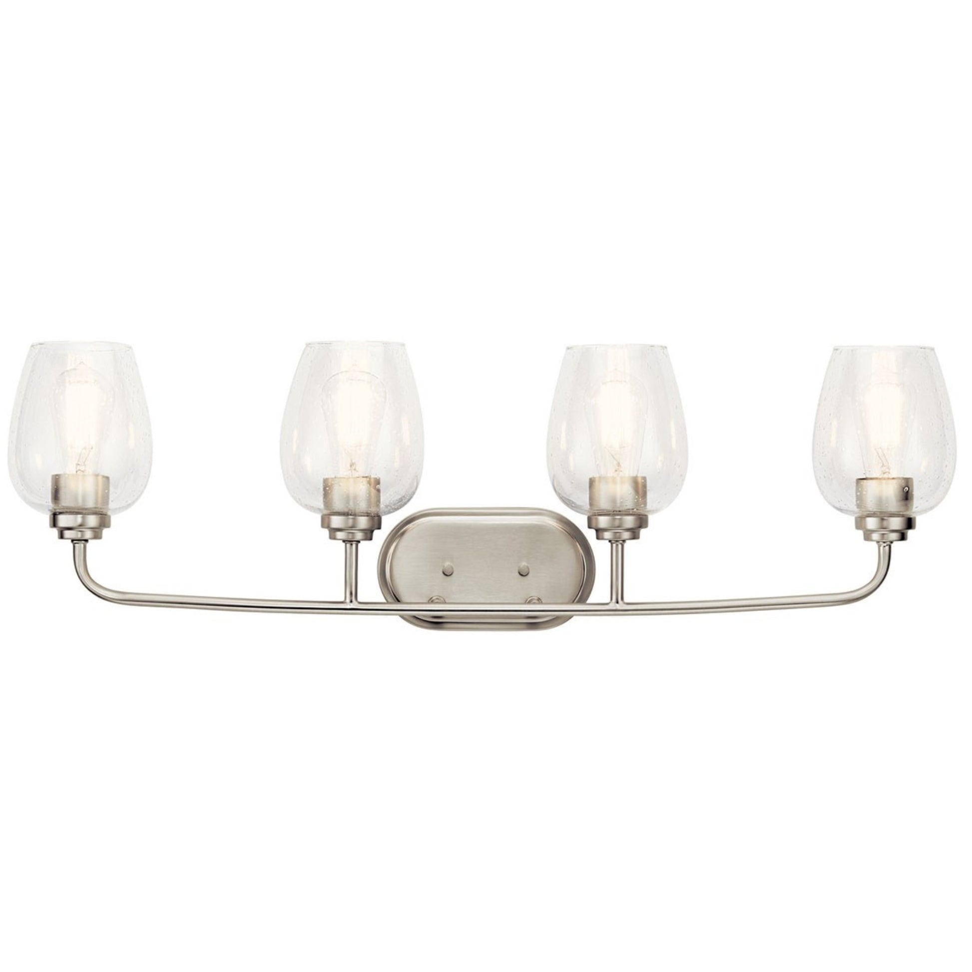 Valserrano 34" 4-Light Bath Vanity Light, Brushed Nickel Finish, Clear Seeded Glass - Bees Lighting
