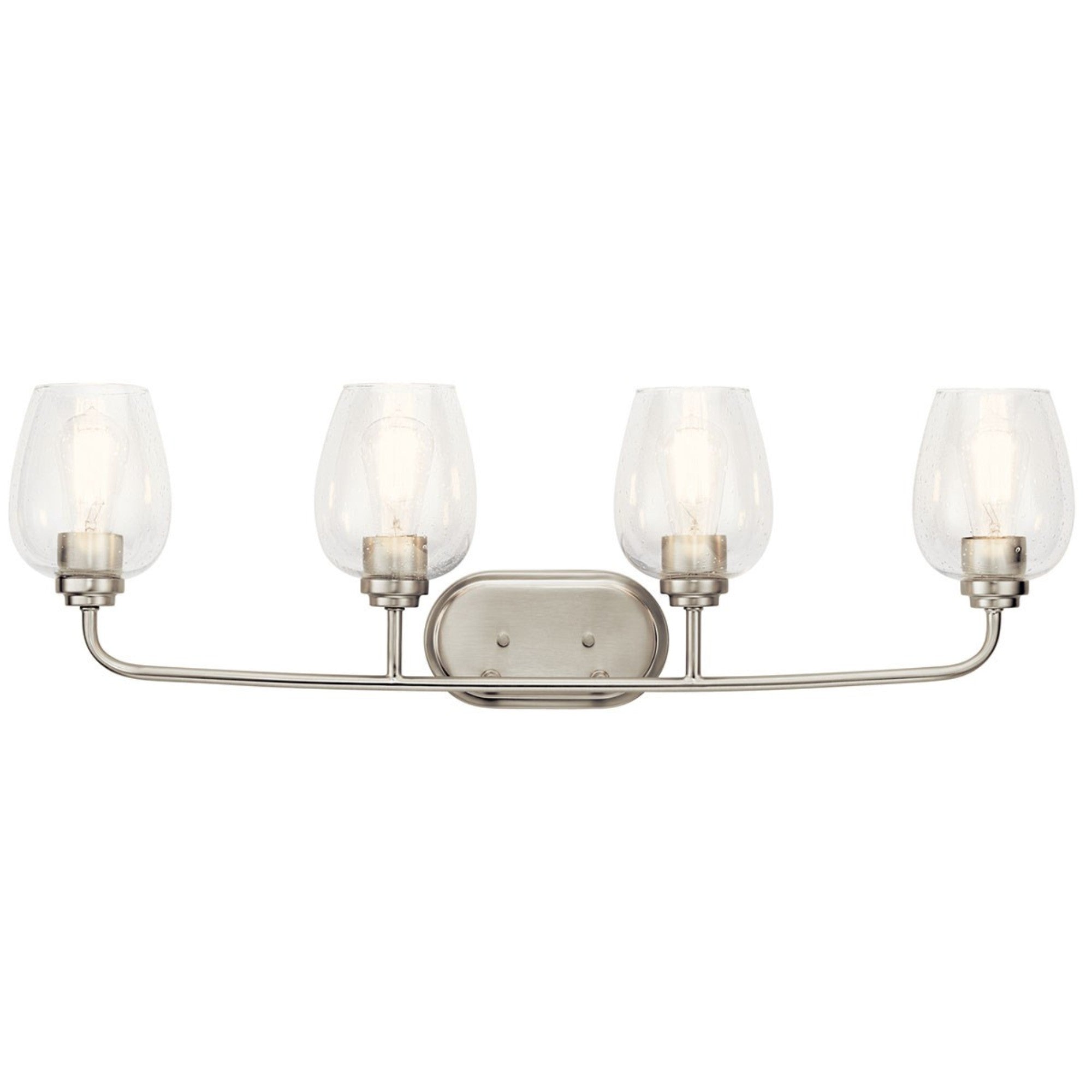 Valserrano 34" 4-Light Bath Vanity Light, Brushed Nickel Finish, Clear Seeded Glass - Bees Lighting