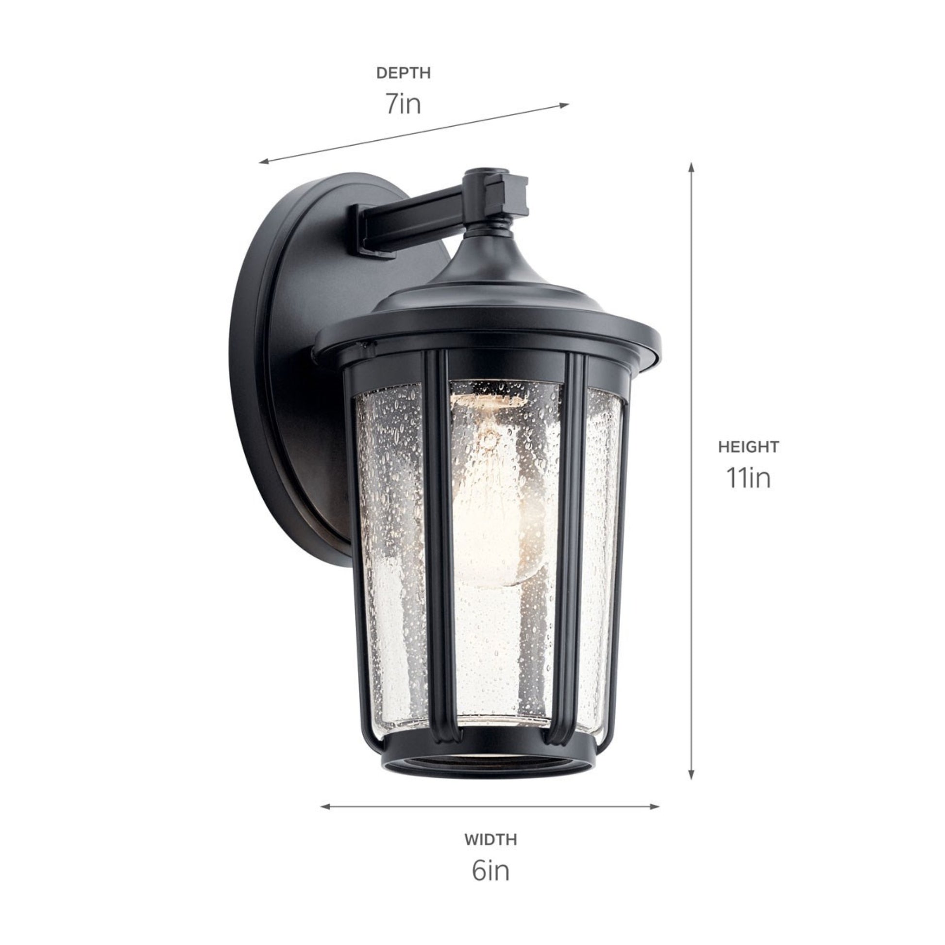 Fairfield 11" Outdoor Wall Light, Black Finish - Bees Lighting