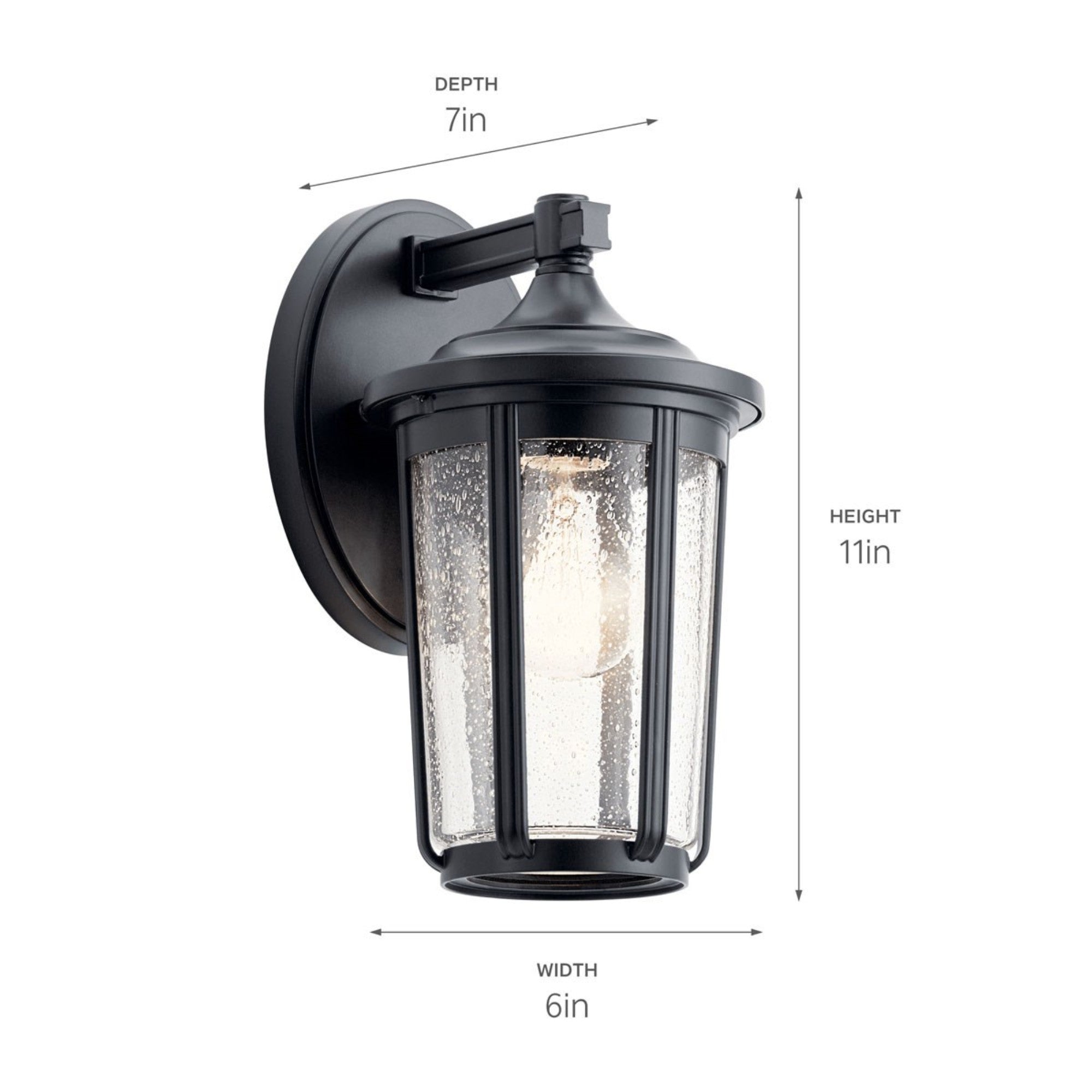 Fairfield 11" Outdoor Wall Light, Black Finish - Bees Lighting