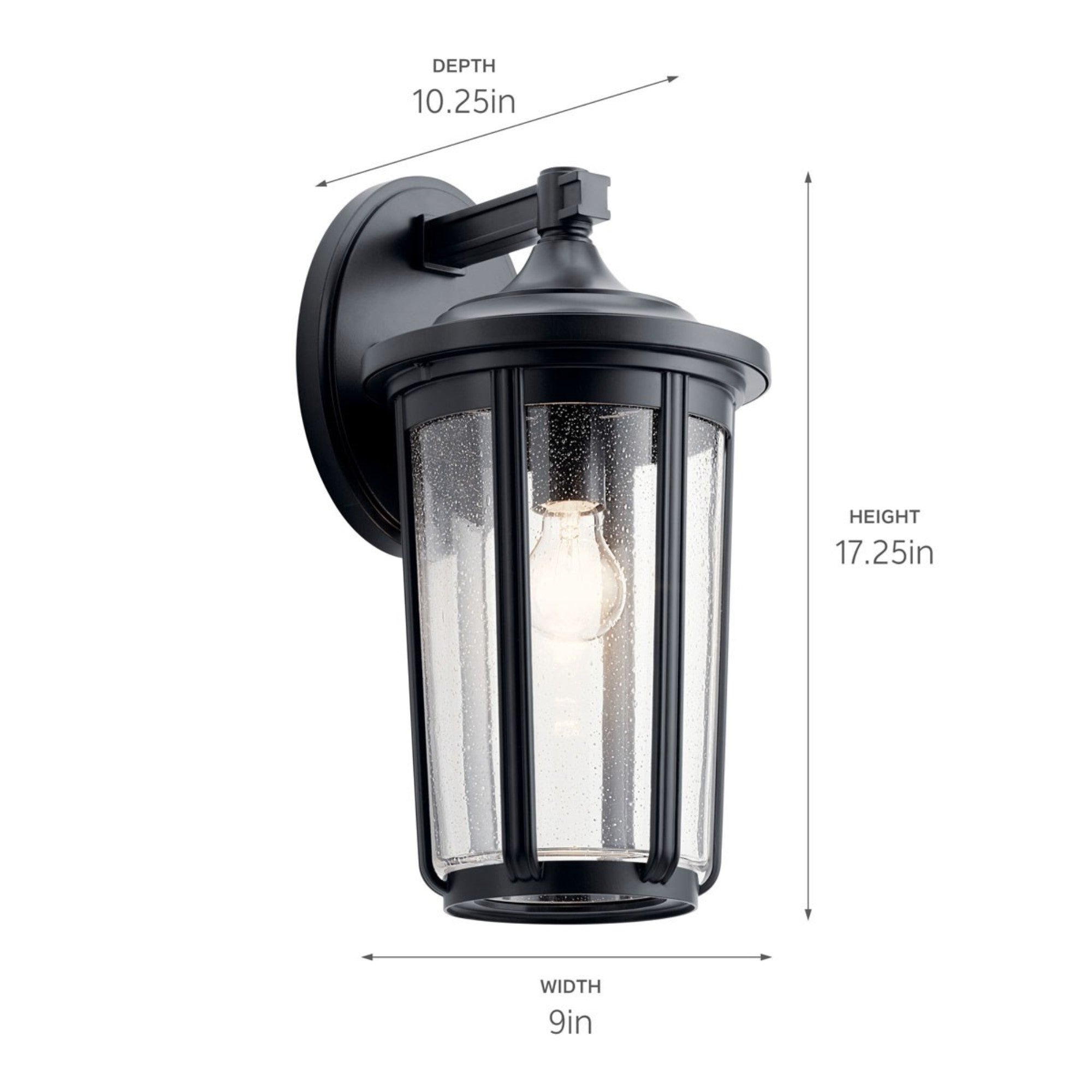 Fairfield 17" Outdoor Wall Light, Black Finish - Bees Lighting