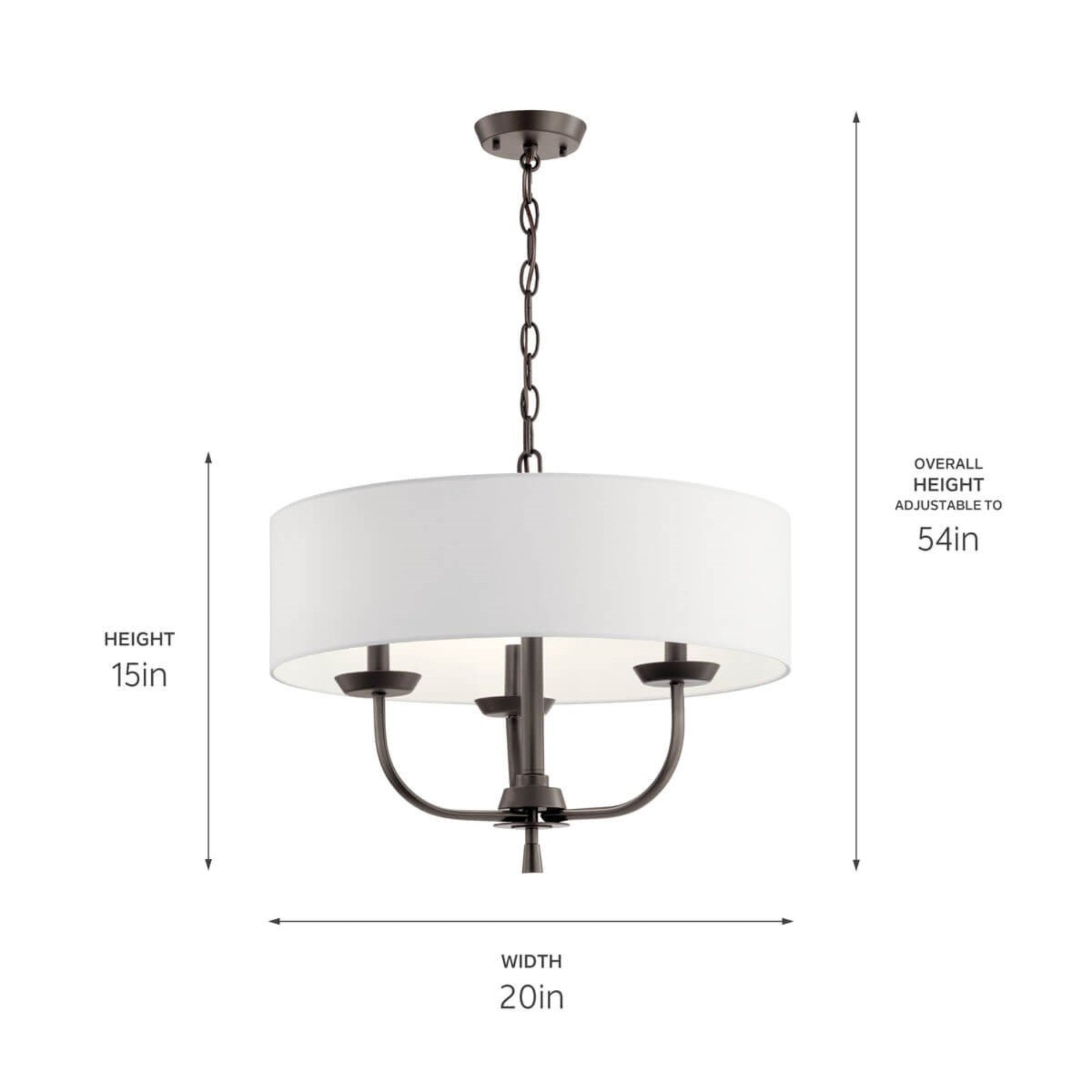 Kennewick 20" 3-Light Chandelier, Olde Bronze Finish - Bees Lighting