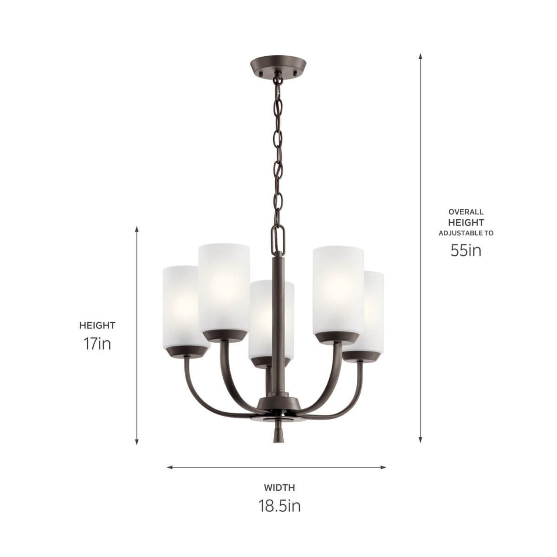 Kennewick 19" 5-Light Chandelier, Olde Bronze Finish - Bees Lighting