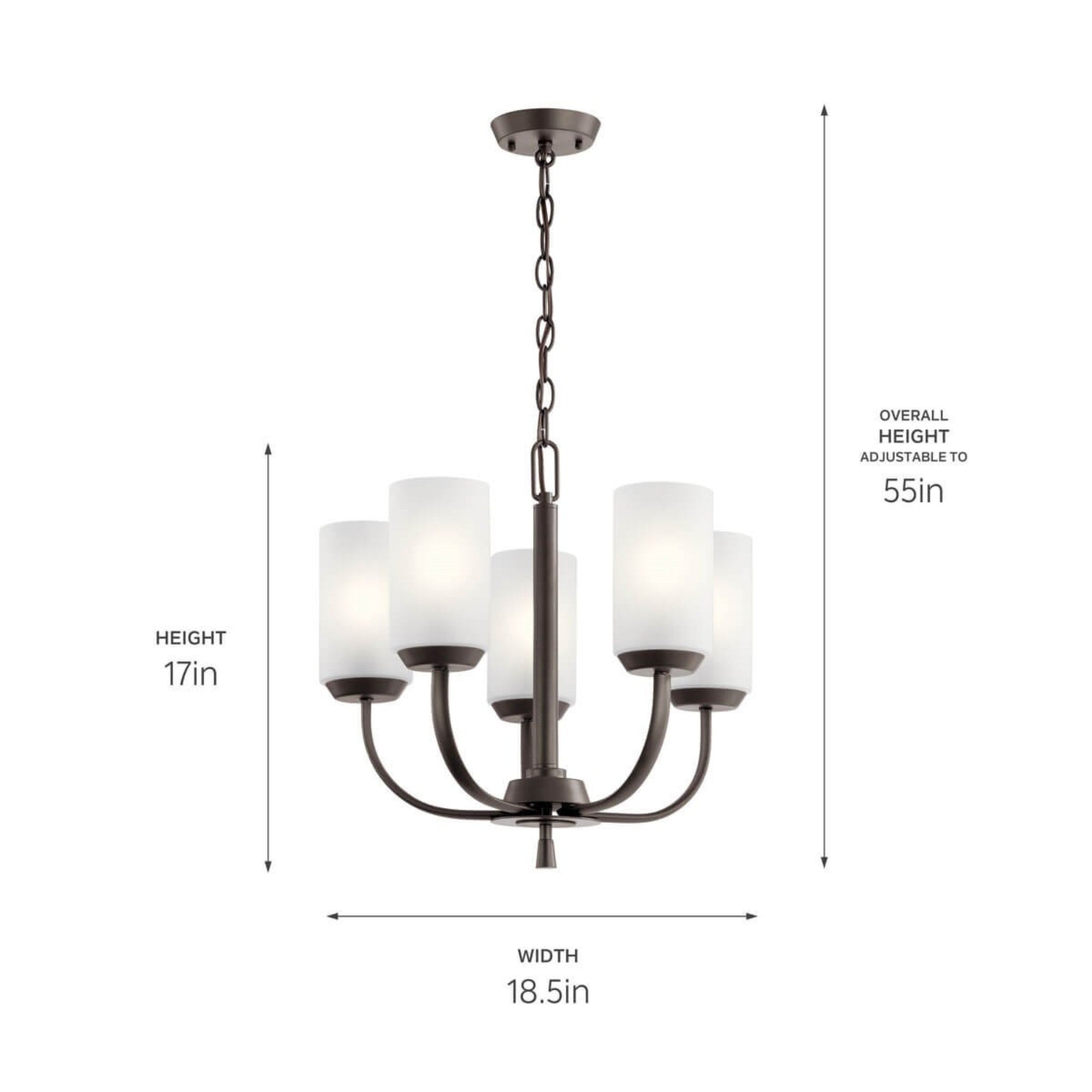 Kennewick 19" 5-Light Chandelier, Olde Bronze Finish - Bees Lighting