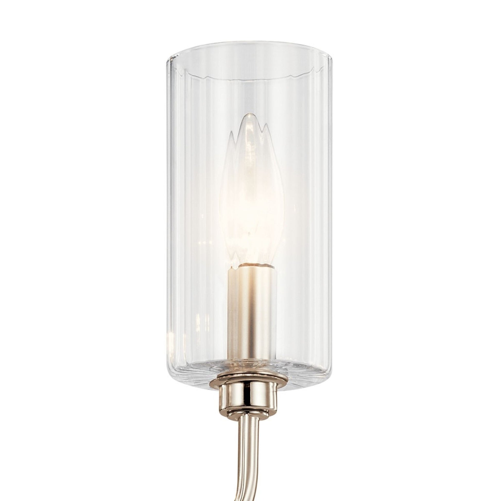 Kimrose 45" 10-Light Linear Chandelier, Polished Nickel Finish - Bees Lighting