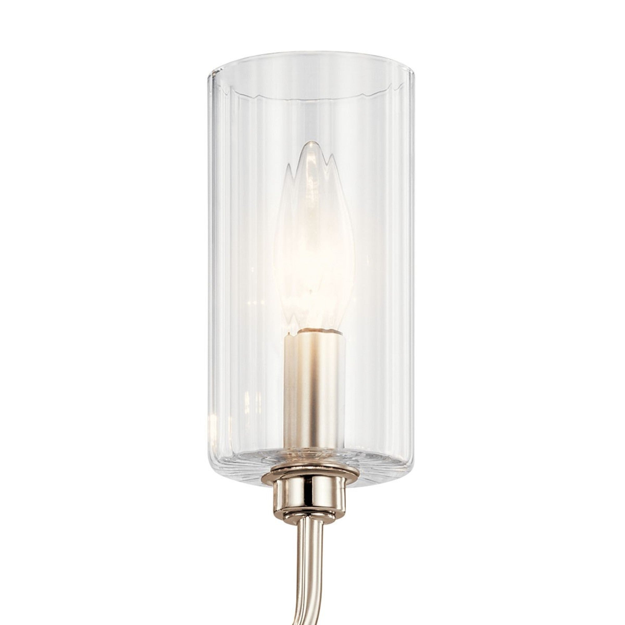 Kimrose 45" 10-Light Linear Chandelier, Polished Nickel Finish - Bees Lighting