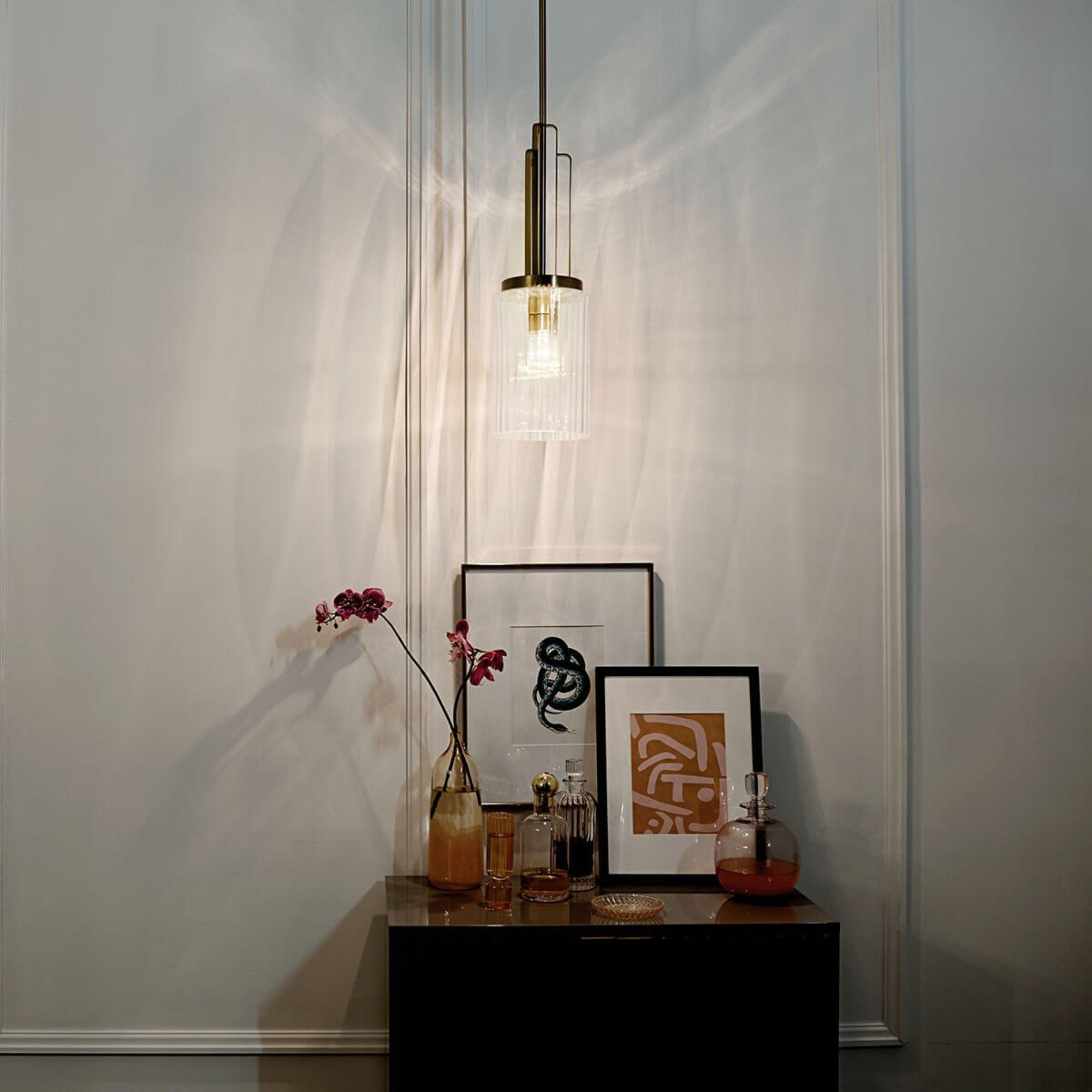 Kimrose 7" Mini Pendant, Brushed Natural Brass Finish - Bees Lighting