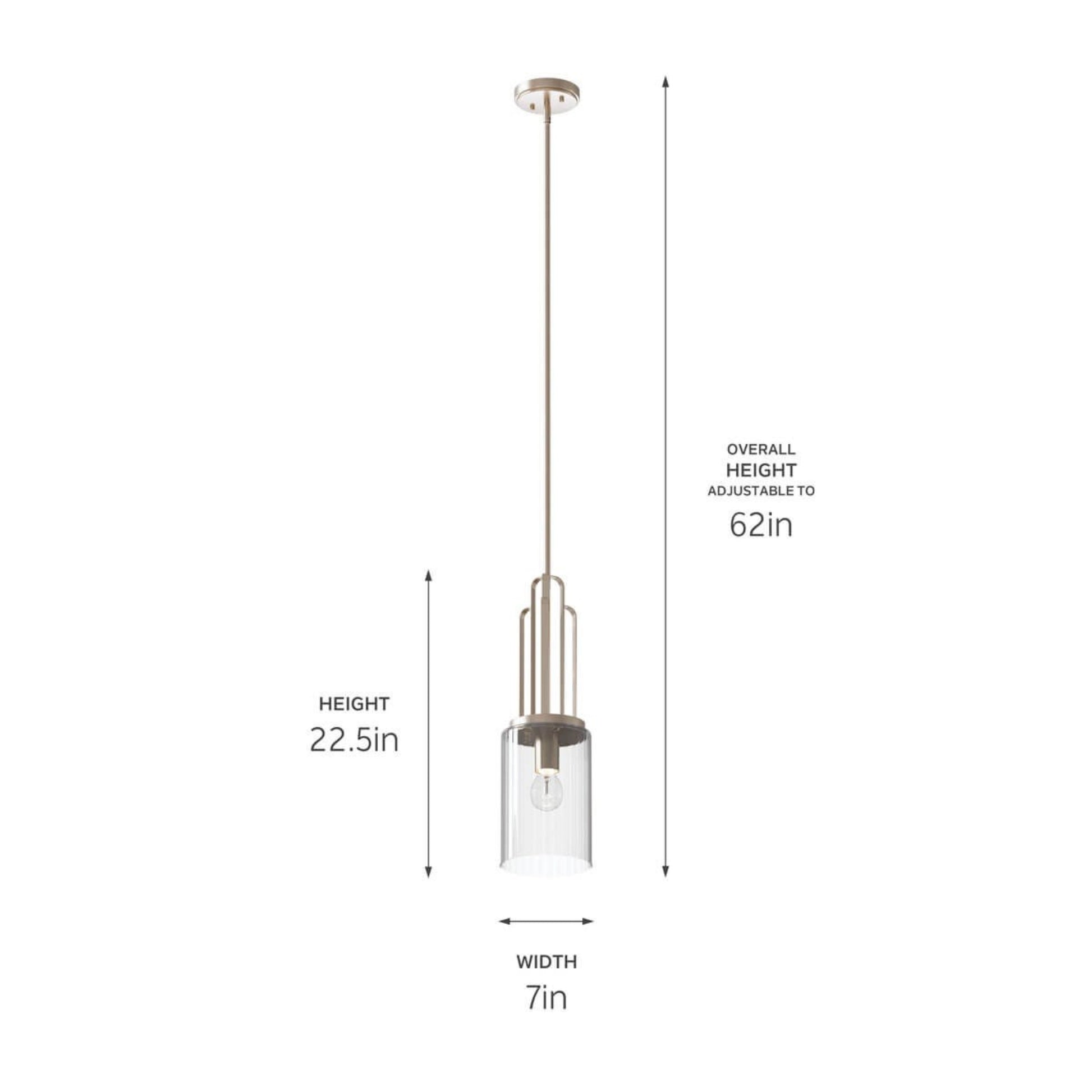 Kimrose 7" Mini Pendant, Polished Nickel Finish - Bees Lighting