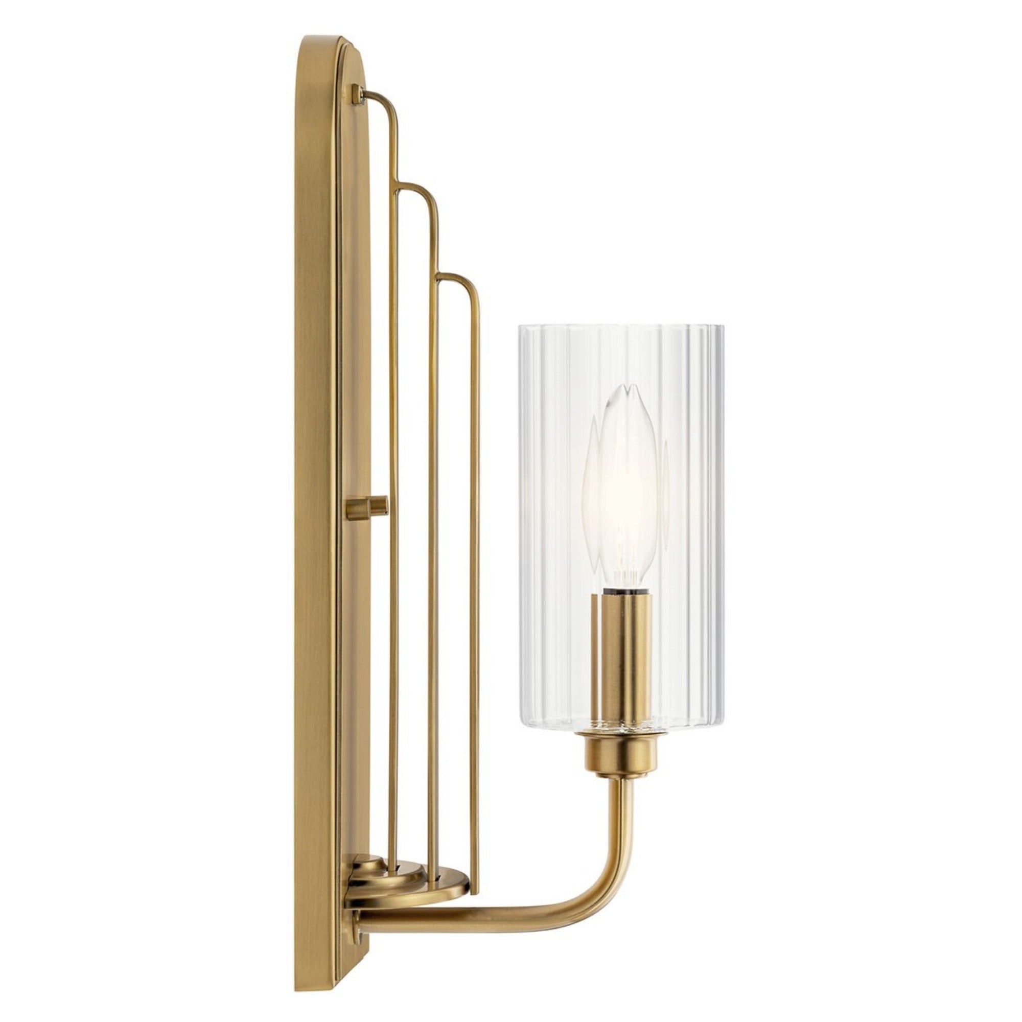 Kimrose 14" Wall Sconce, Brushed Natural Brass Finish - Bees Lighting