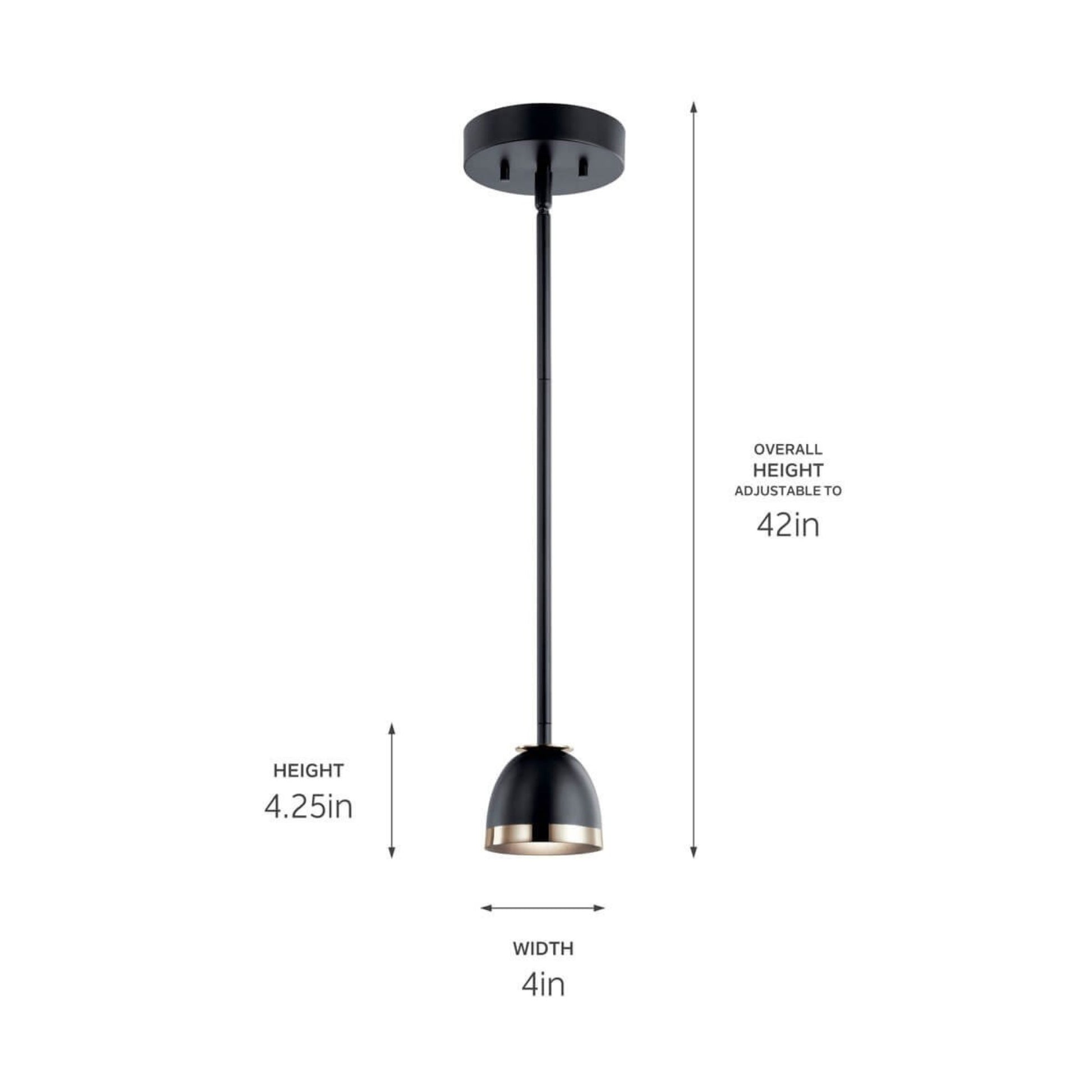 Baland 4" LED Mini Pendant, Black Finish - Bees Lighting