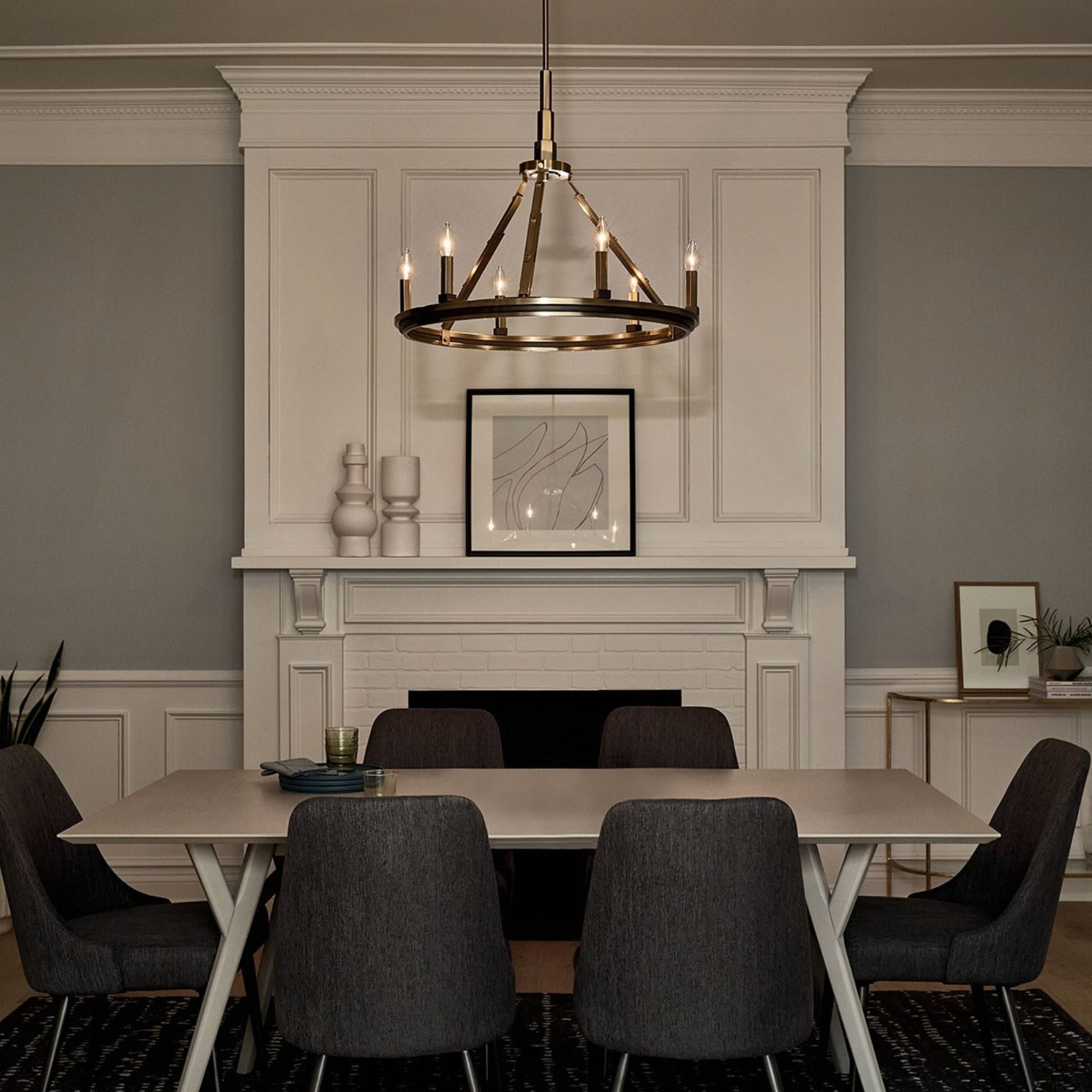 Emmala 27" 6-Light Chandelier, Brushed Natural Brass Finish - Bees Lighting