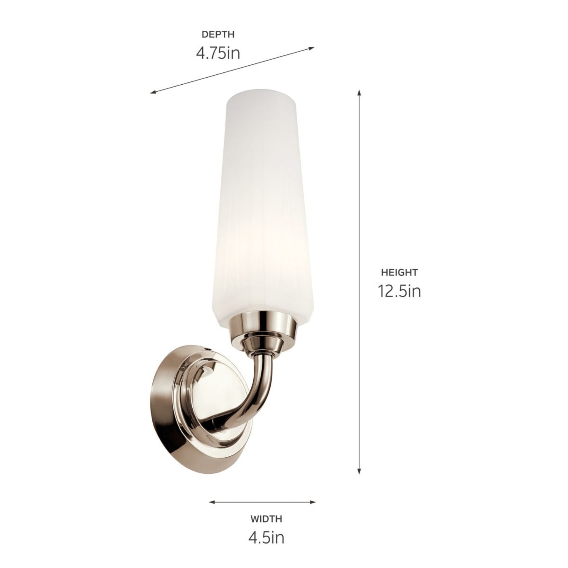 Truby 12" Wall Sconce, Polished Nickel Finish - Bees Lighting