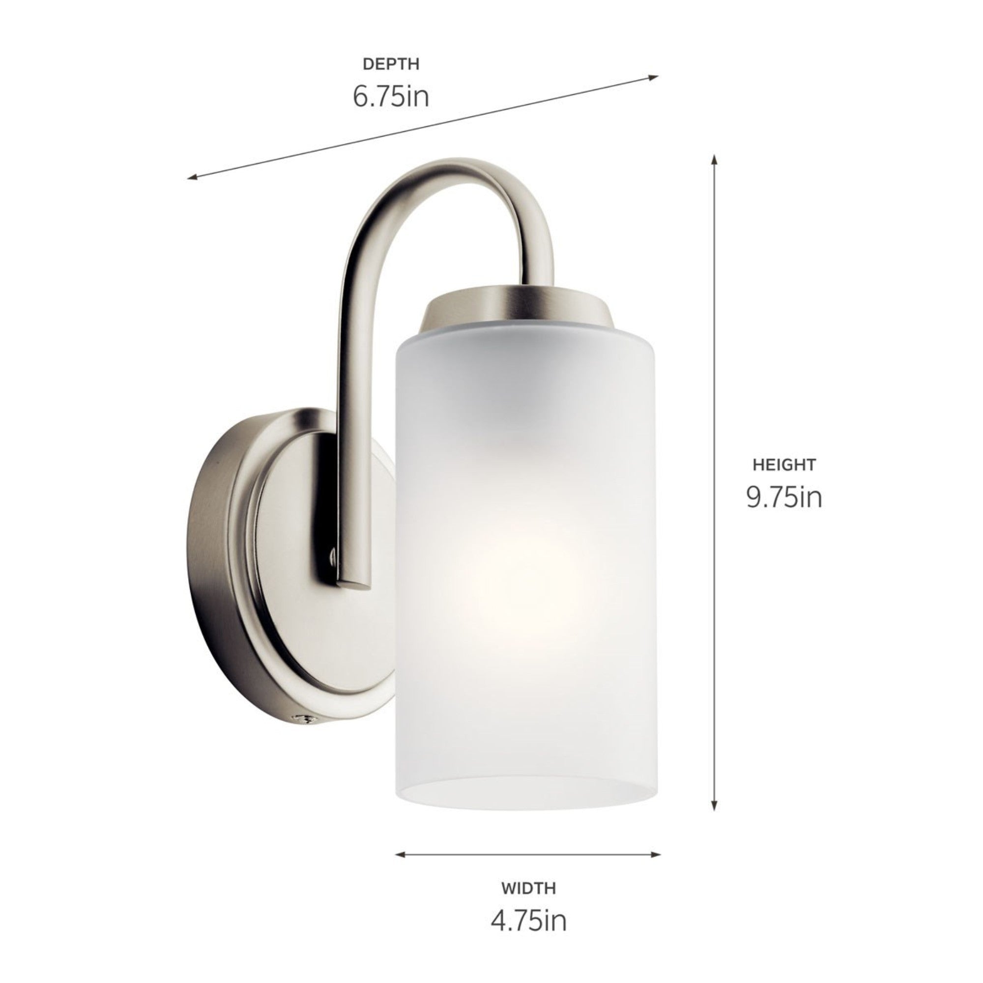 Kennewick 5" Wall Sconce, Brushed Nickel Finish - Bees Lighting
