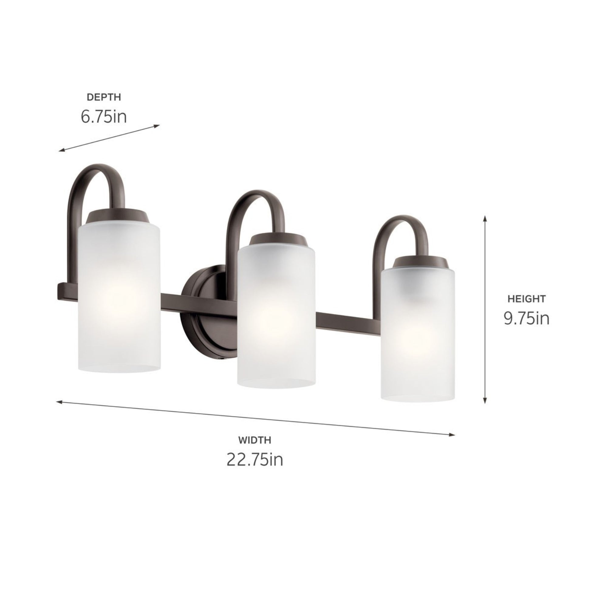 Kennewick 23" 3-Light Bath Vanity Light, Olde Bronze Finish - Bees Lighting