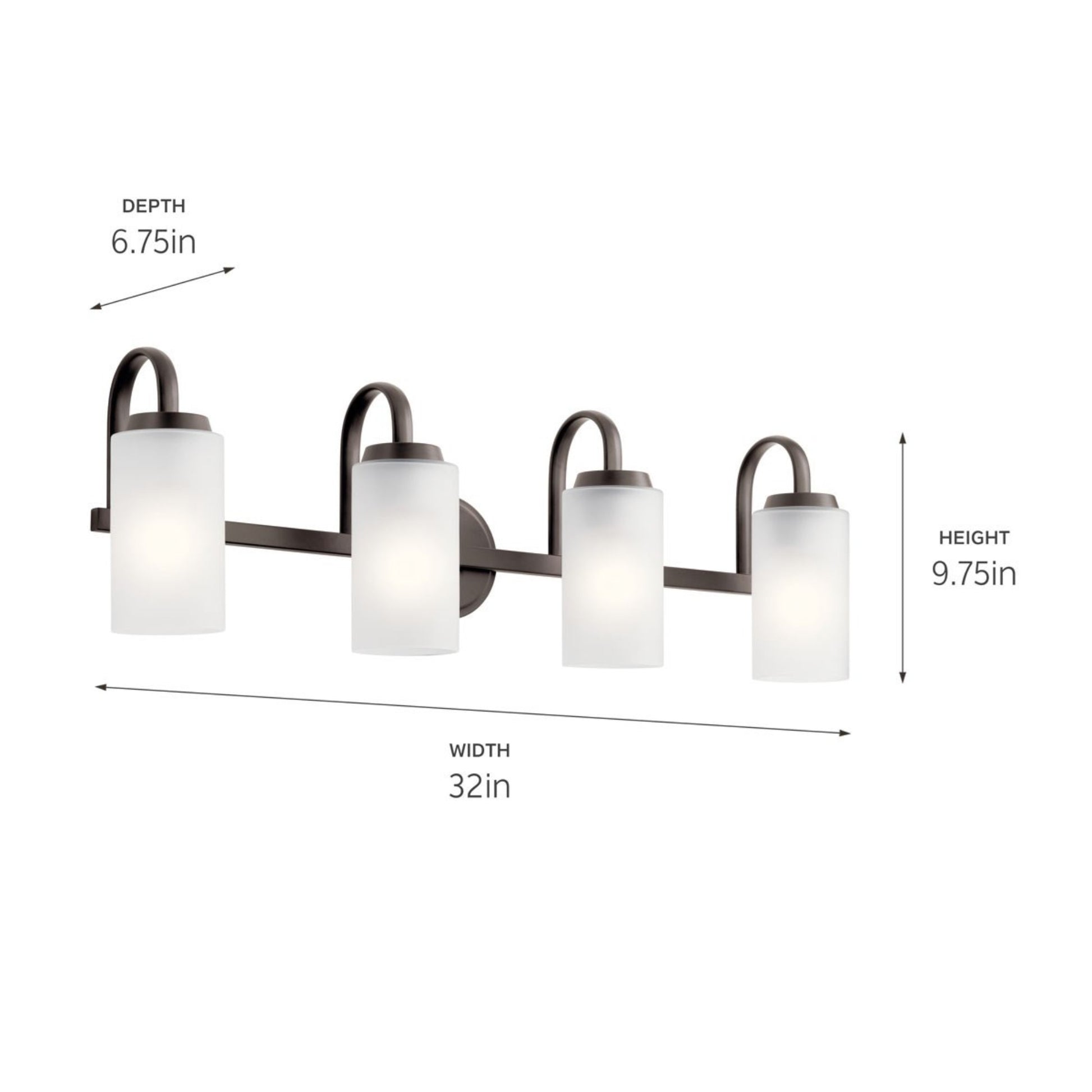 Kennewick 32" 4-Light Bath Vanity Light, Olde Bronze Finish - Bees Lighting