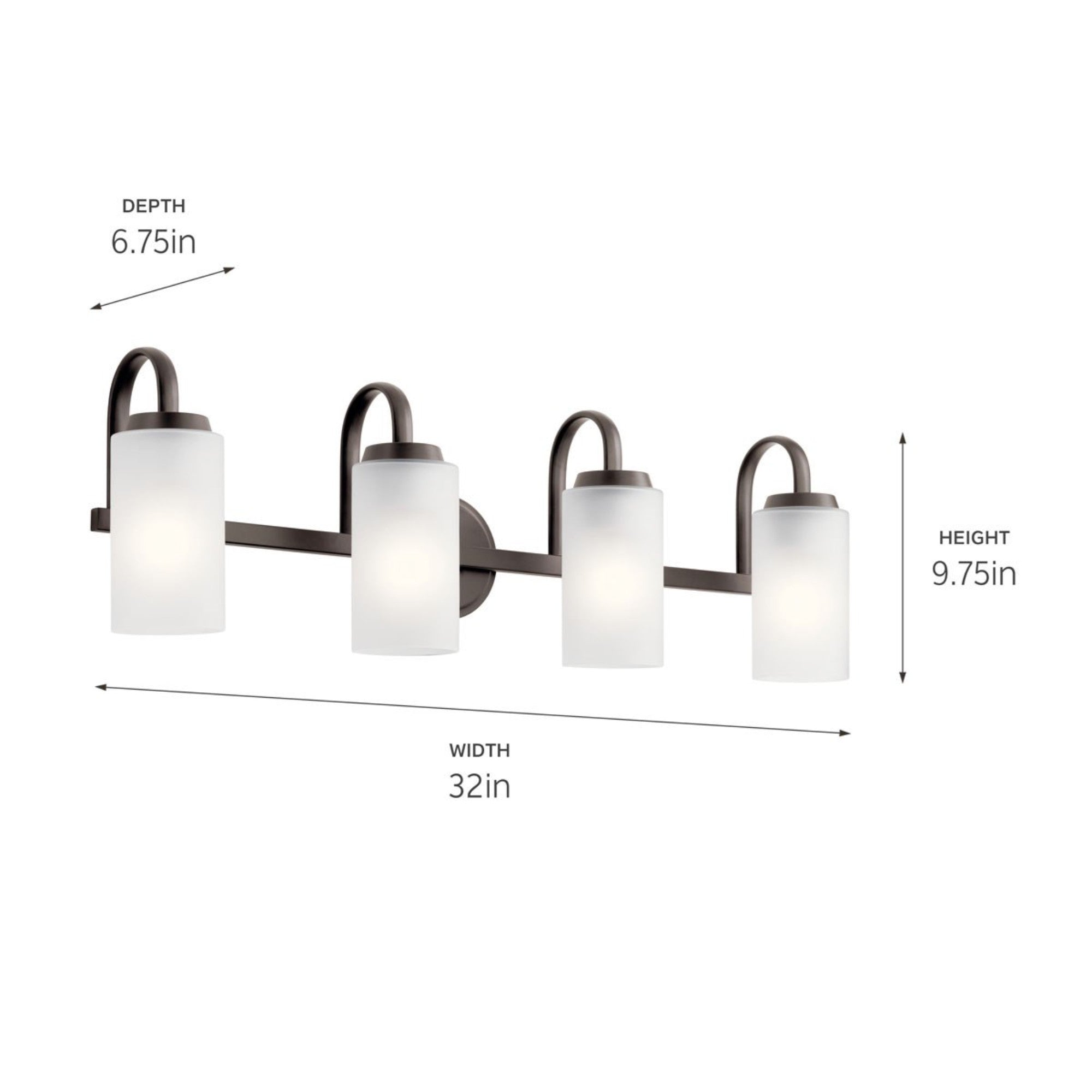 Kennewick 32" 4-Light Bath Vanity Light, Olde Bronze Finish - Bees Lighting