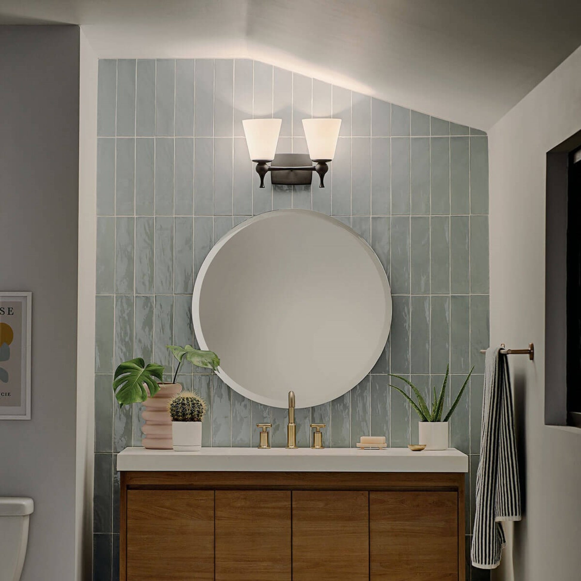 Cosabella 15" 2-Light Bath Vanity Light, Black Finish - Bees Lighting