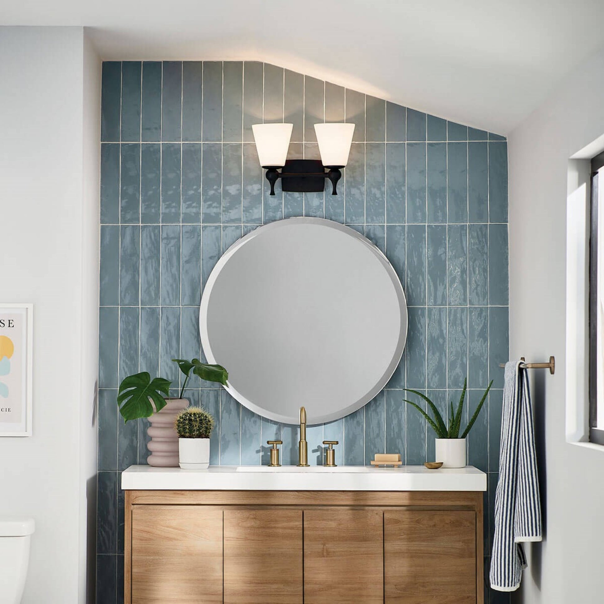 Cosabella 15" 2-Light Bath Vanity Light, Black Finish - Bees Lighting