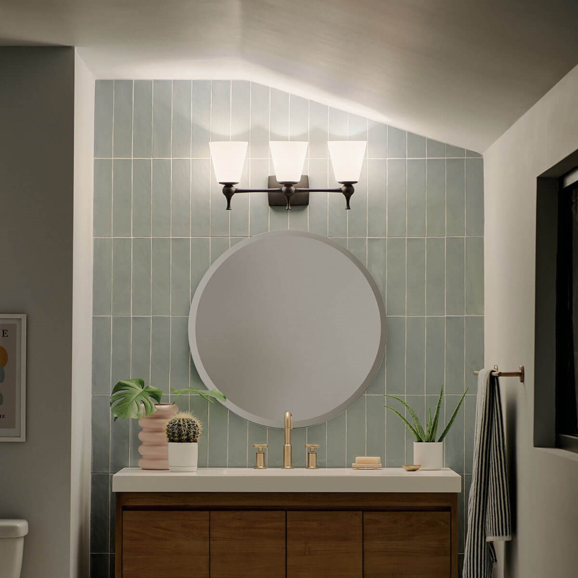 Cosabella 24" 3-Light Bath Vanity Light, Black Finish - Bees Lighting
