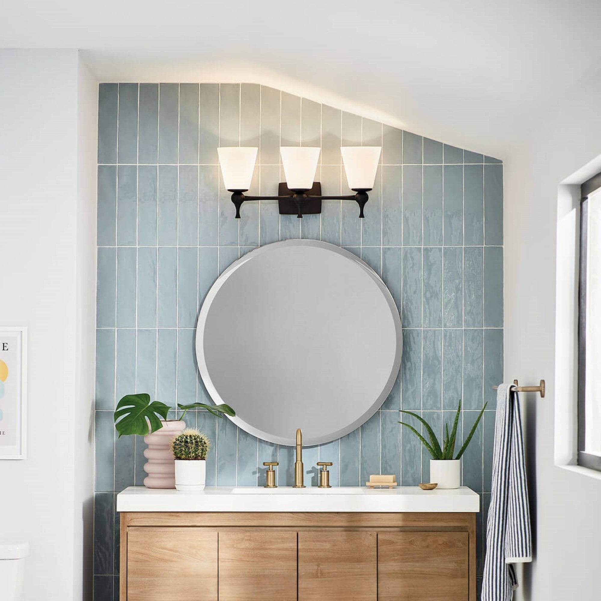 Cosabella 24" 3-Light Bath Vanity Light, Black Finish - Bees Lighting