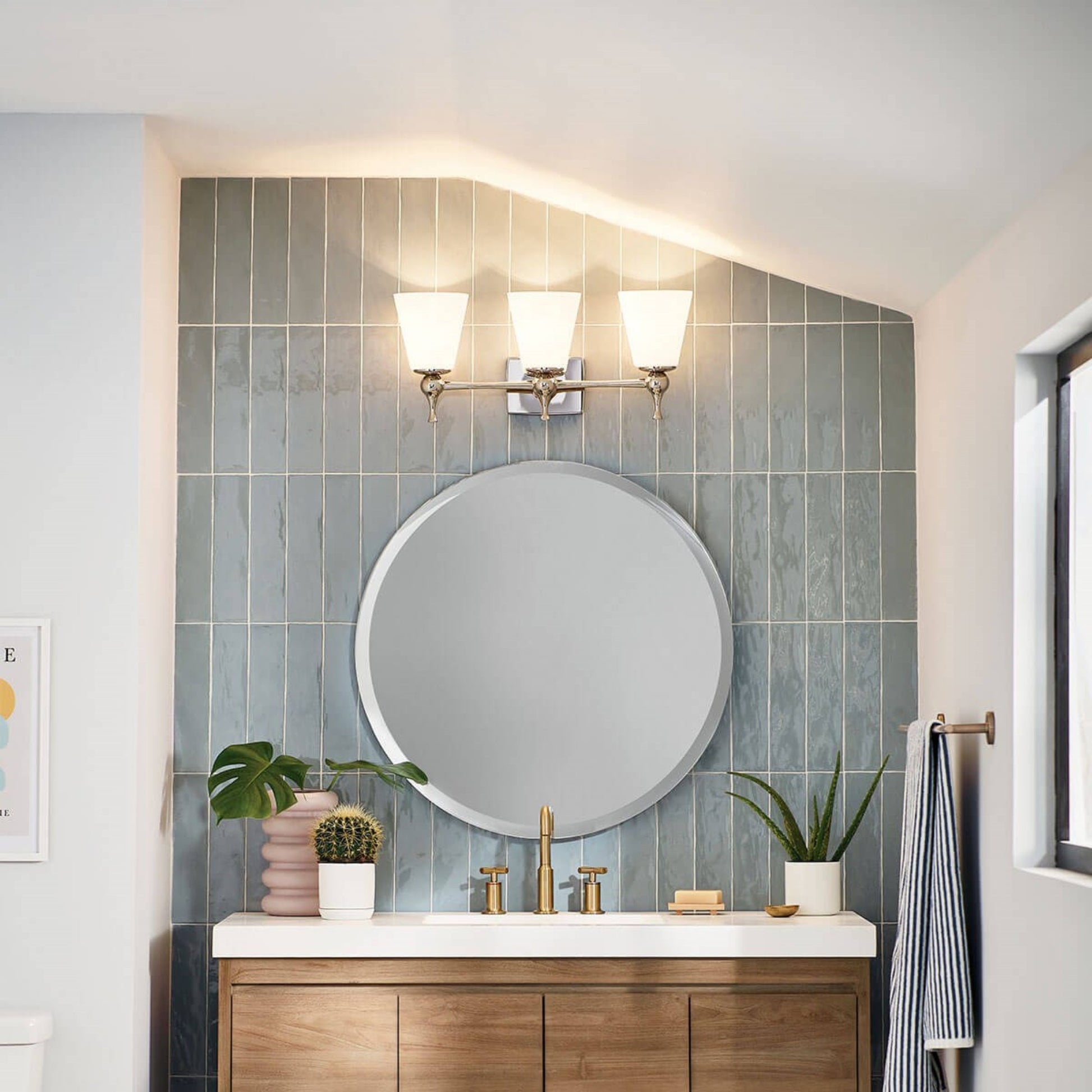 Cosabella 24" 3-Light Bath Vanity Light, Polished Nickel Finish - Bees Lighting