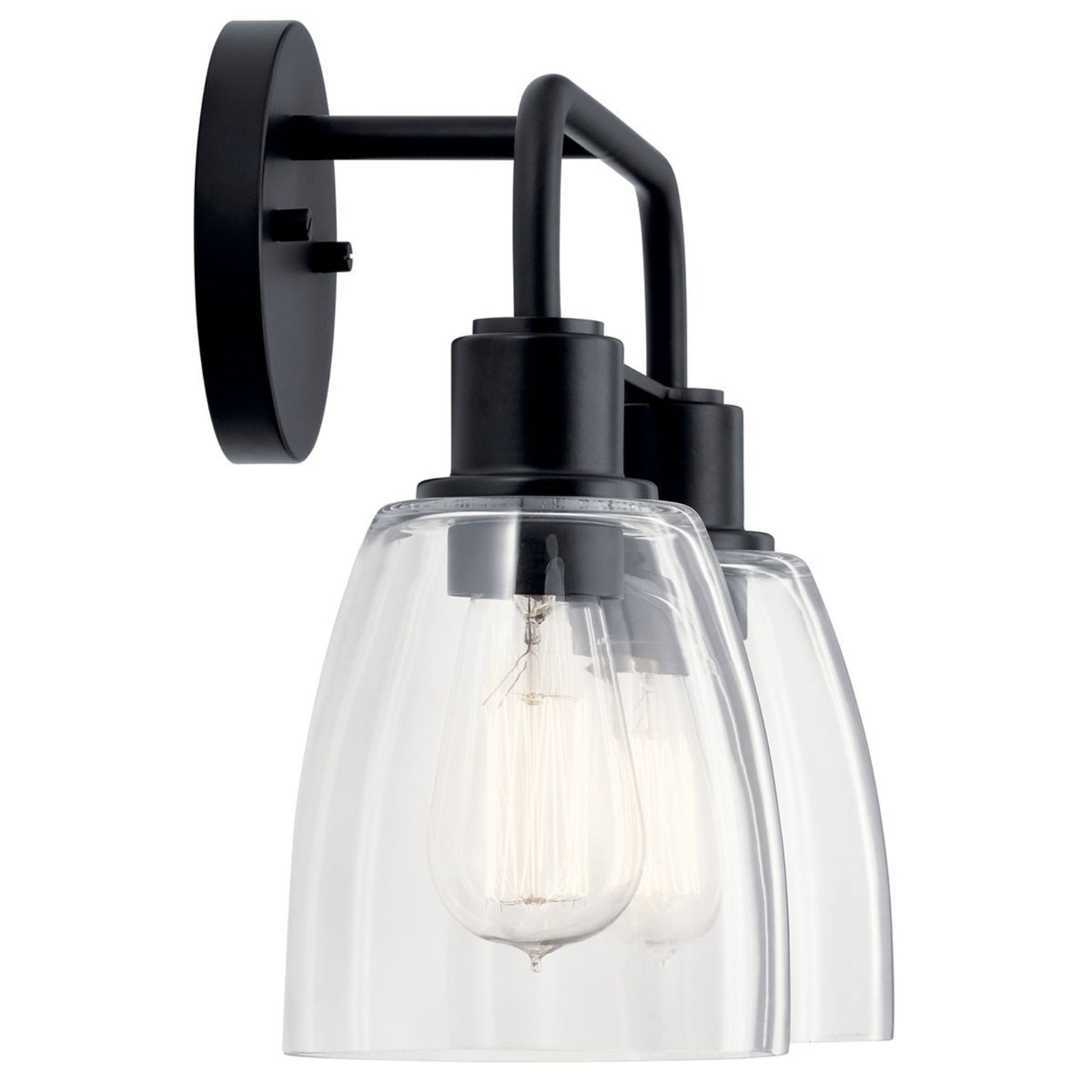 Meller 15" 2-Light Bath Vanity Light, Black Finish - Bees Lighting