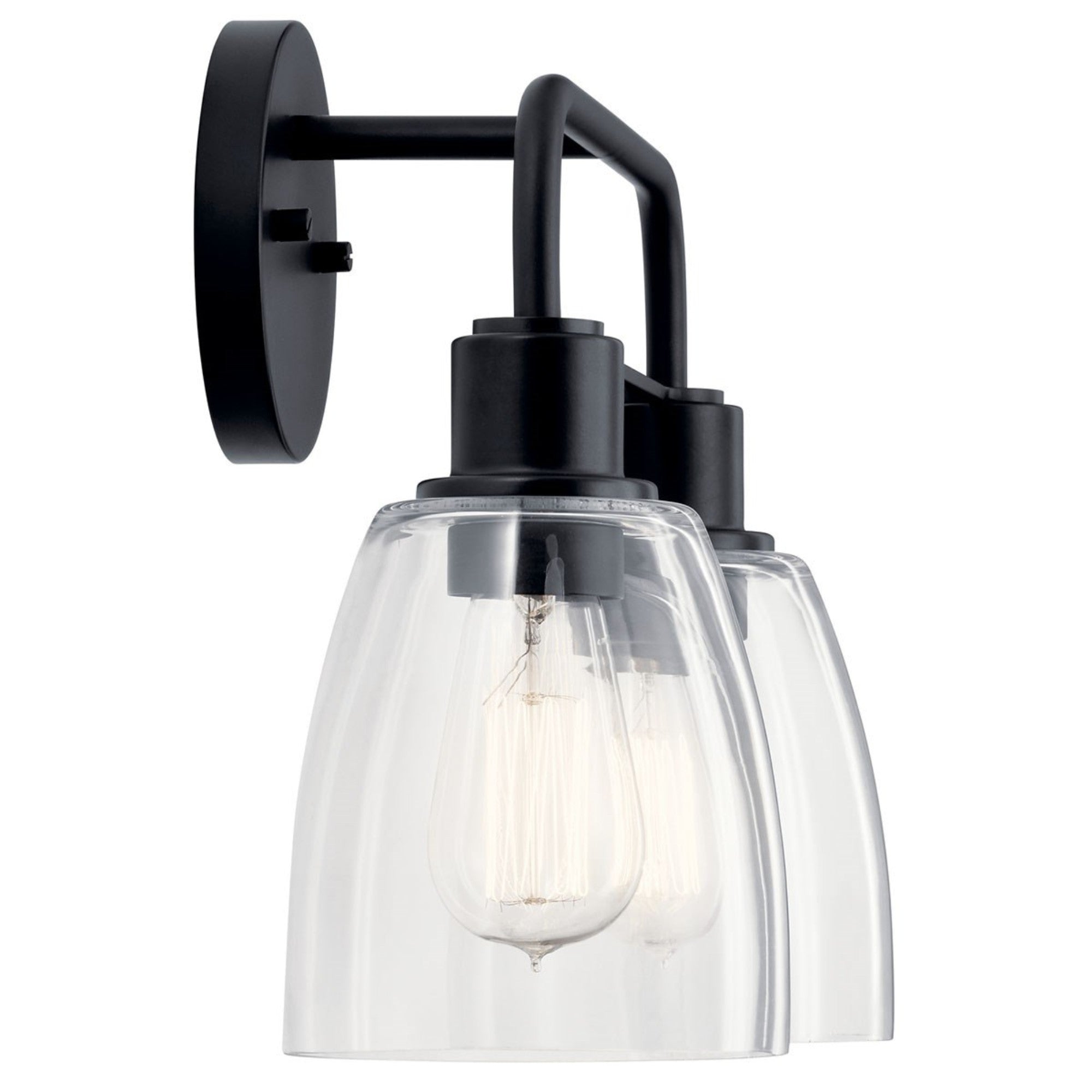 Meller 15" 2-Light Bath Vanity Light, Black Finish - Bees Lighting