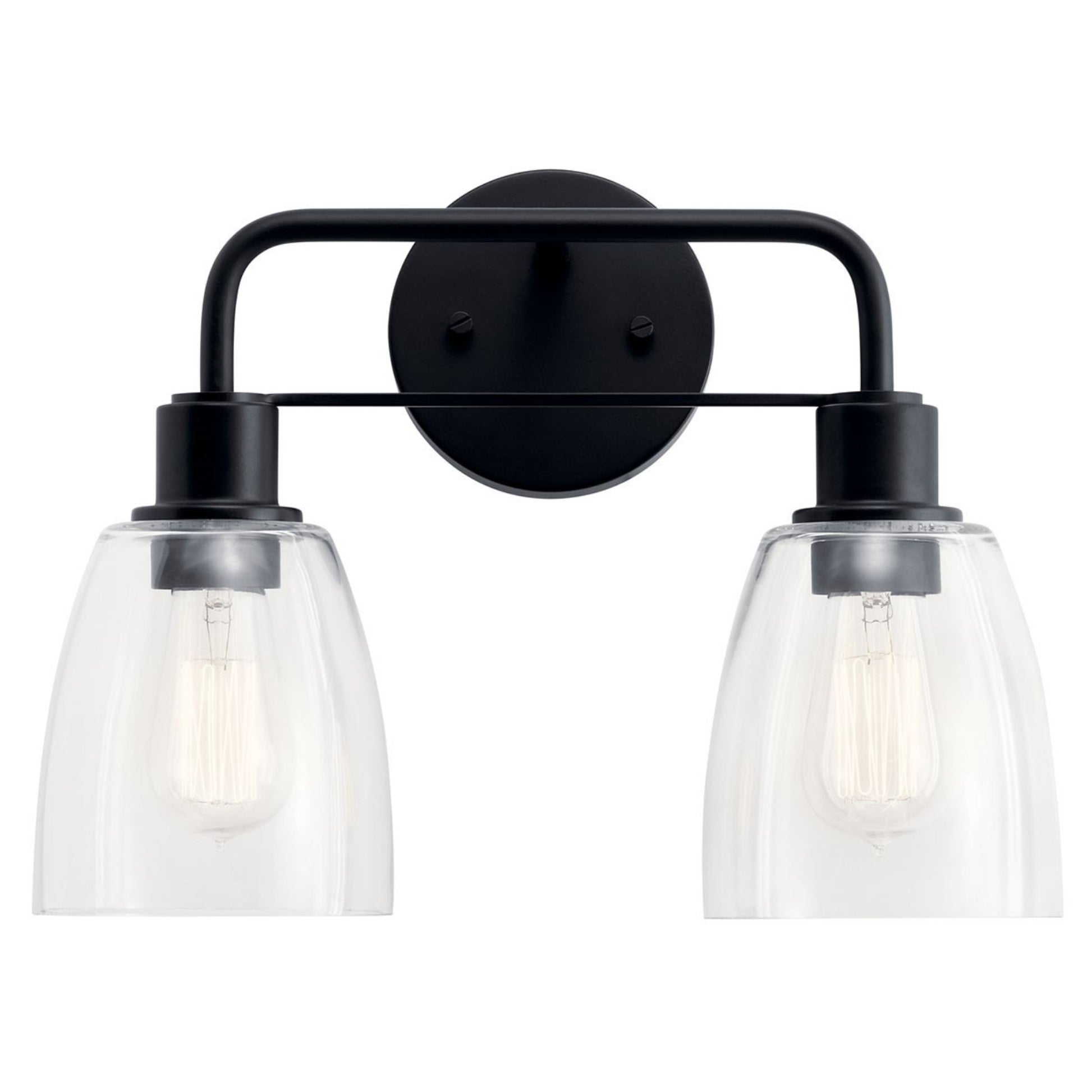 Meller 15" 2-Light Bath Vanity Light, Black Finish - Bees Lighting