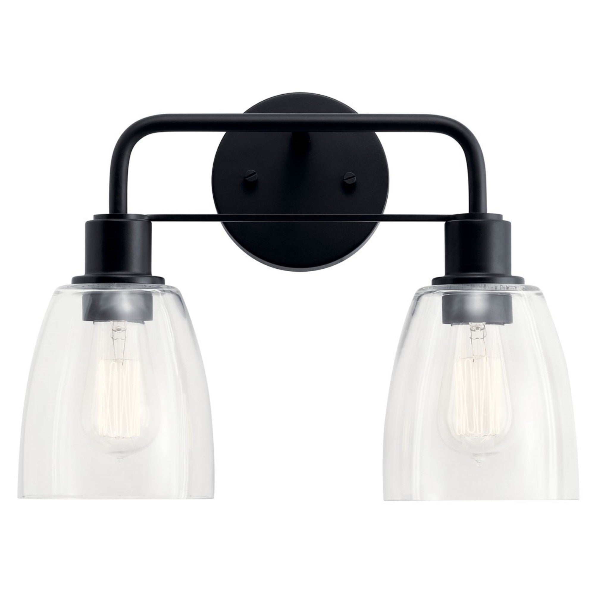Meller 15" 2-Light Bath Vanity Light, Black Finish - Bees Lighting