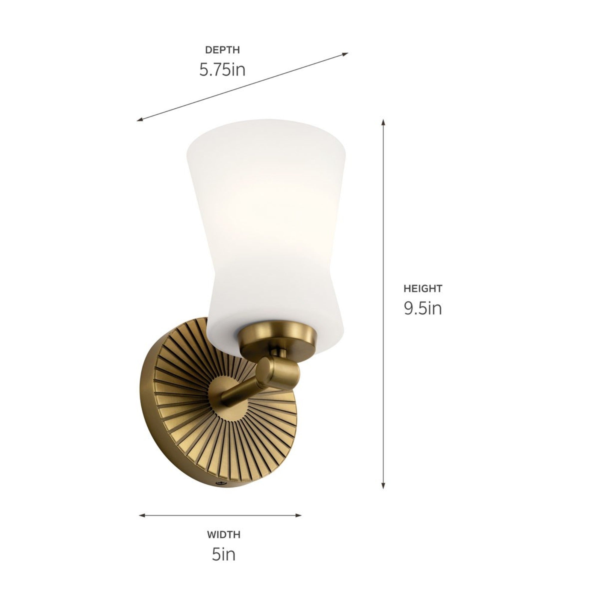 Brianne 10" Wall Sconce, Brushed Natural Brass Finish - Bees Lighting