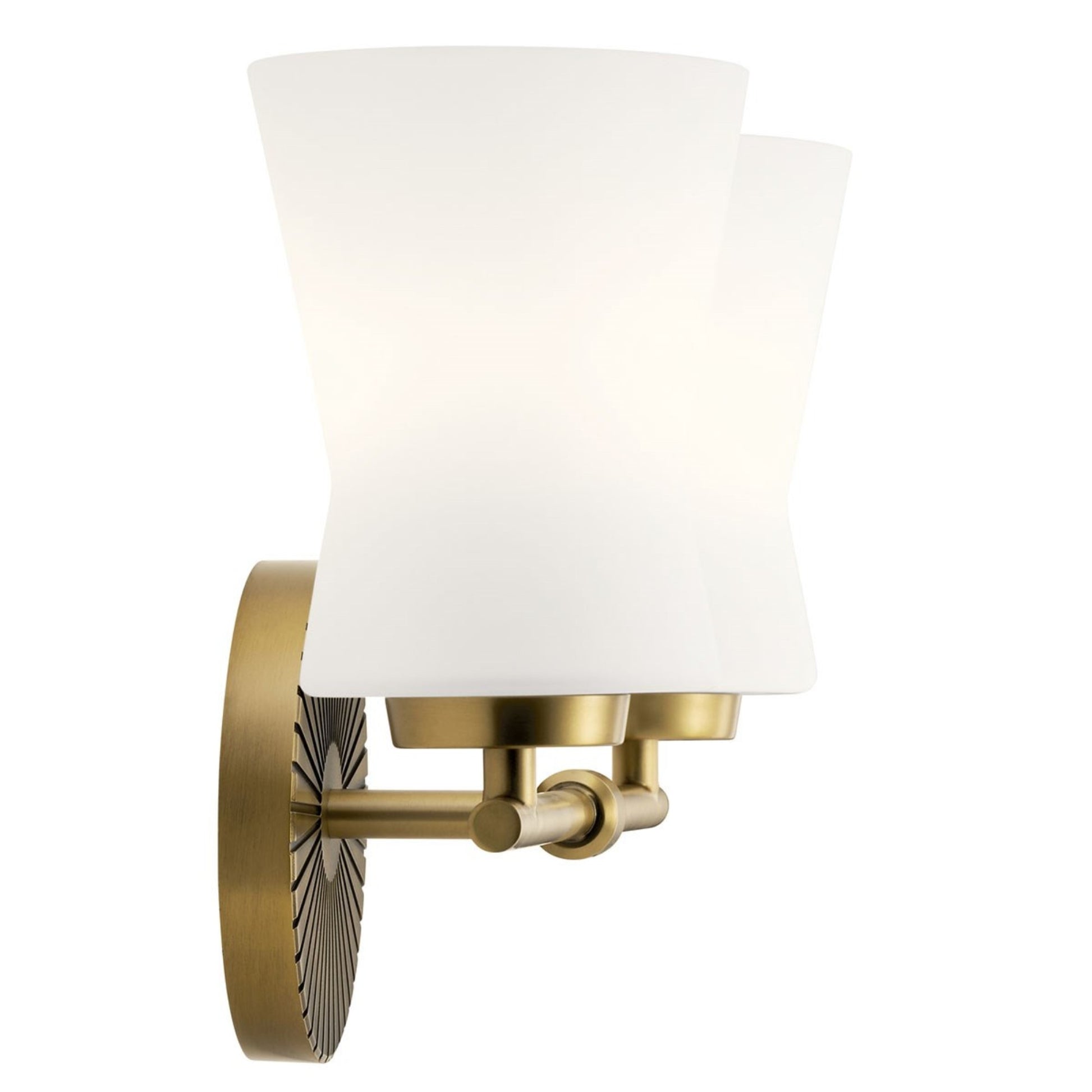 Brianne 15" 2-Light Bath Vanity Light, Brushed Natural Brass Finish - Bees Lighting
