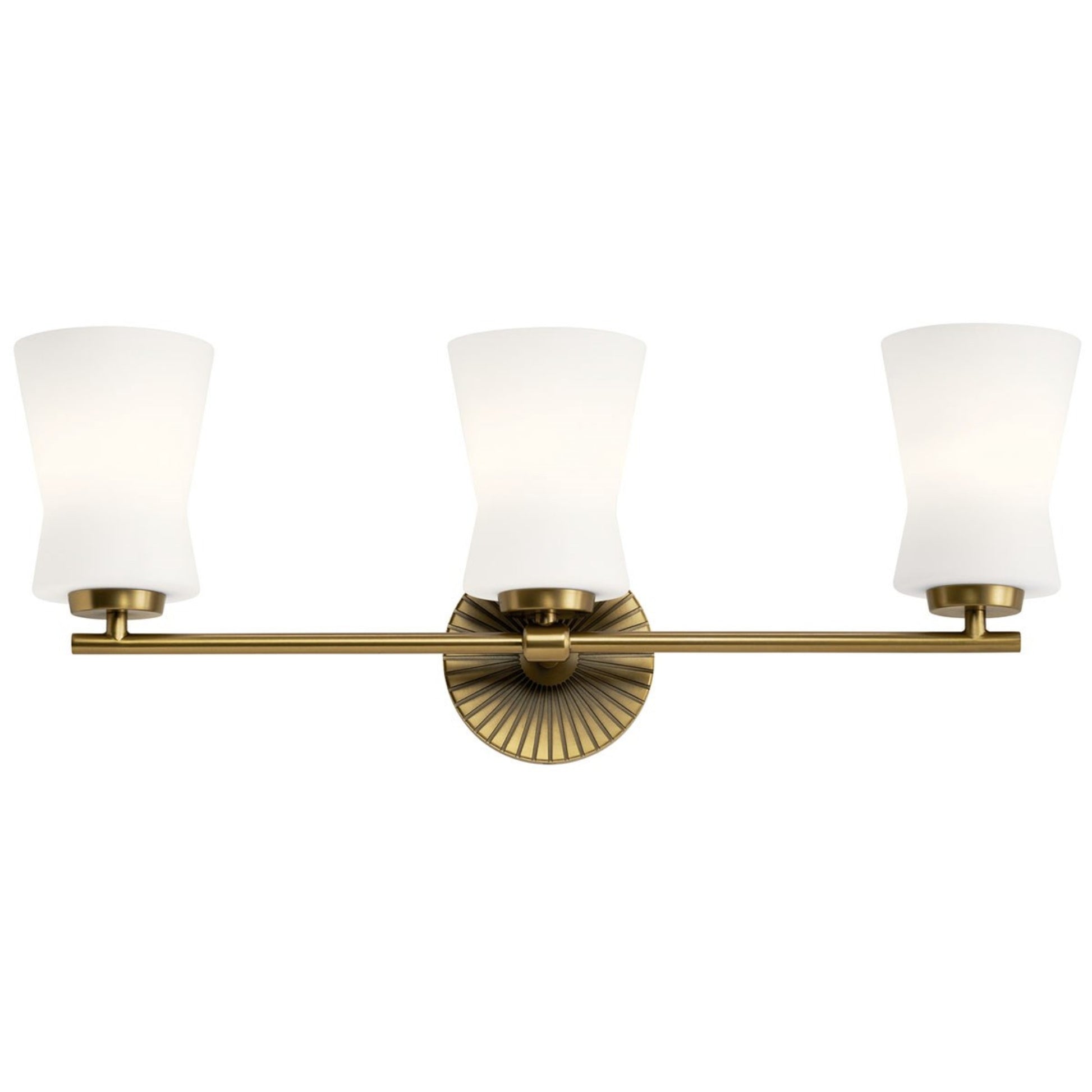 Brianne 25" 3-Light Bath Vanity Light, Brushed Natural Brass Finish - Bees Lighting