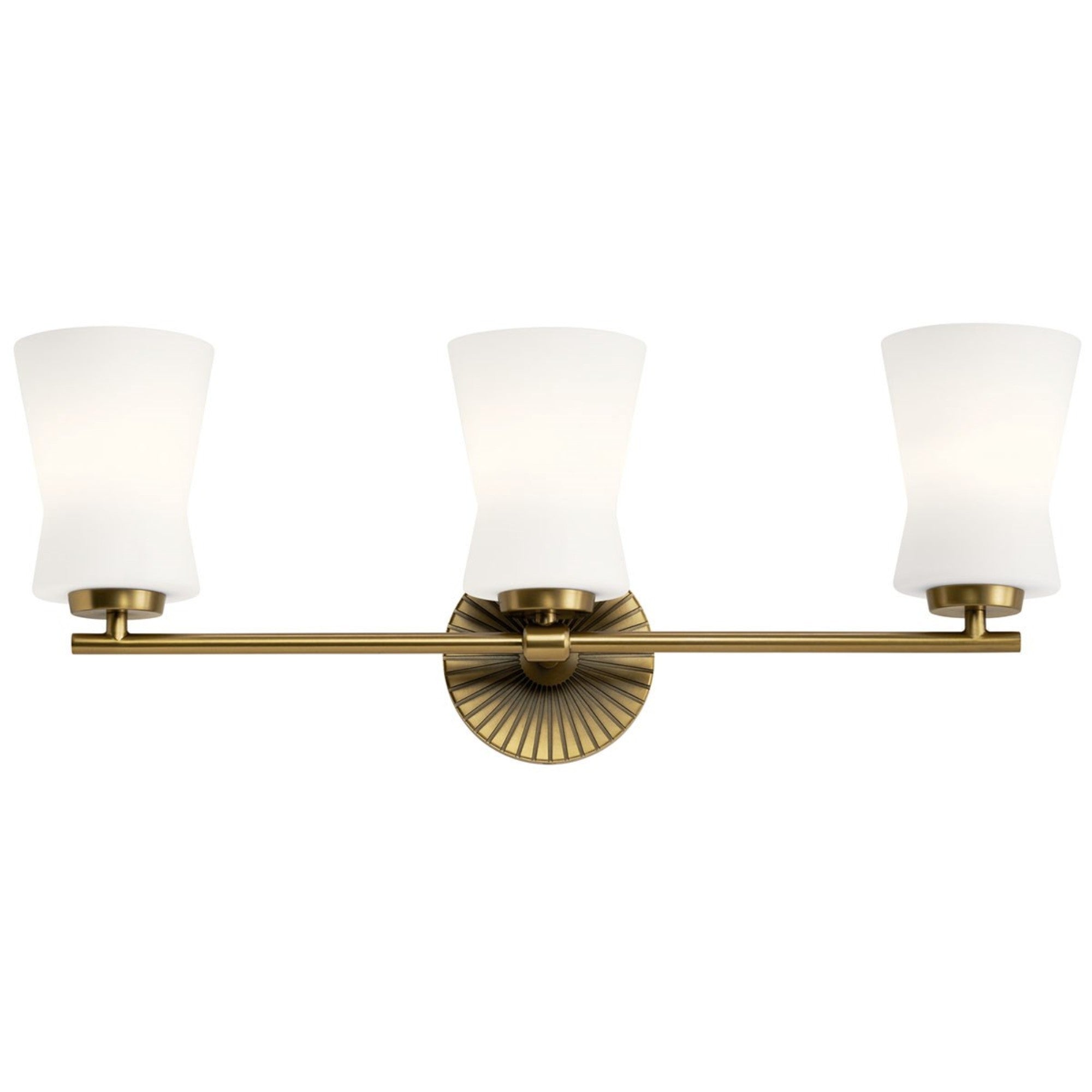 Brianne 25" 3-Light Bath Vanity Light, Brushed Natural Brass Finish - Bees Lighting
