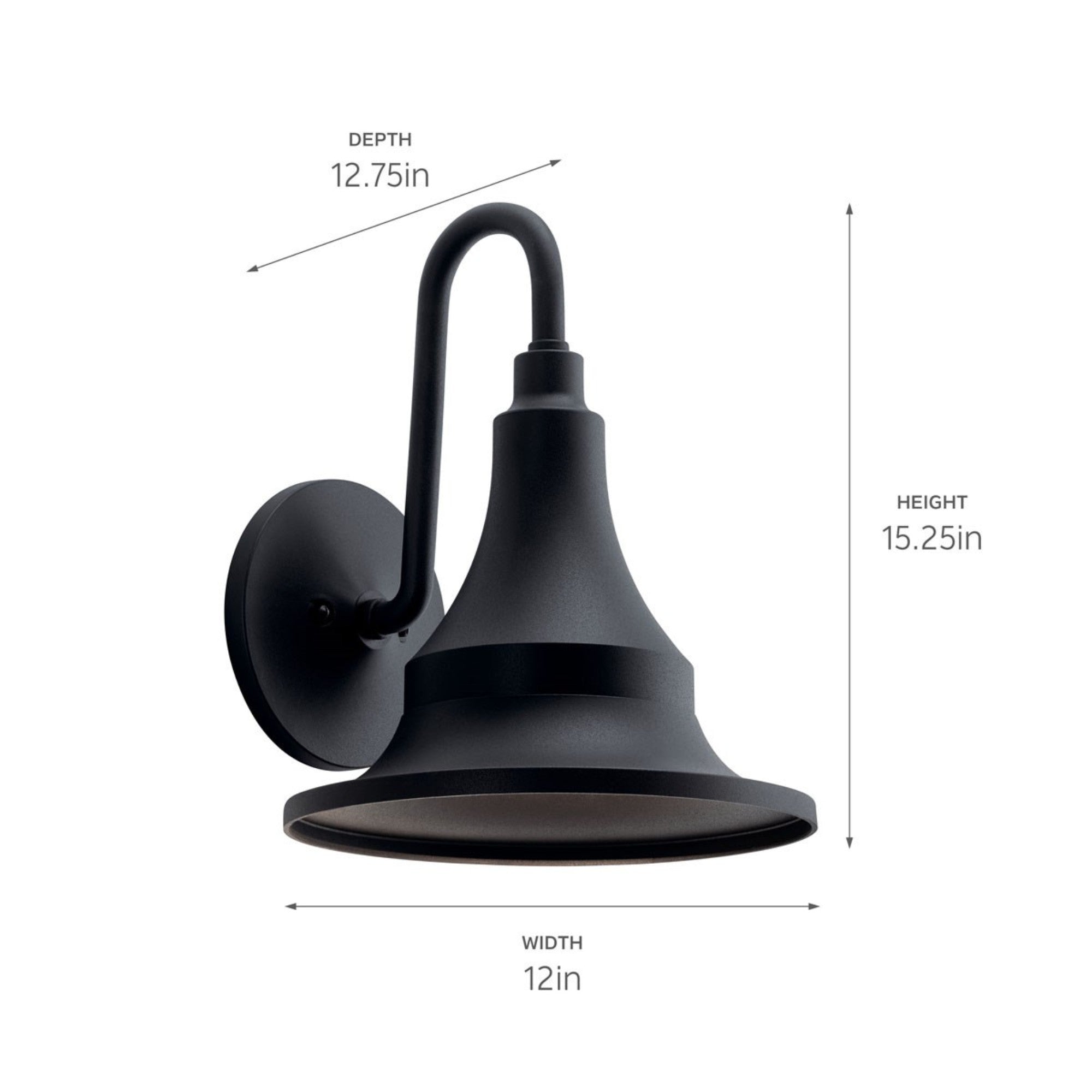 Hampshire 15" Outdoor Wall Light, Textured Black Finish - Bees Lighting
