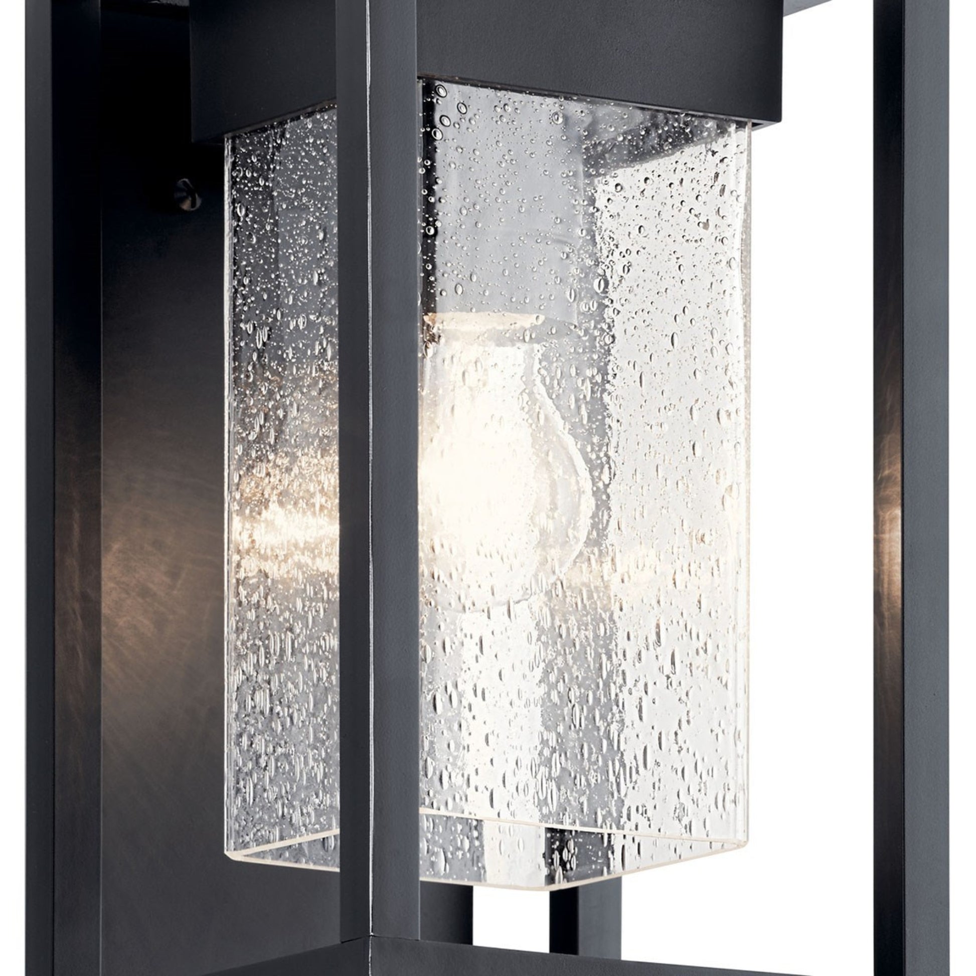 Mercer 12" Outdoor Wall Light, Black with Silver Highlights Finish - Bees Lighting
